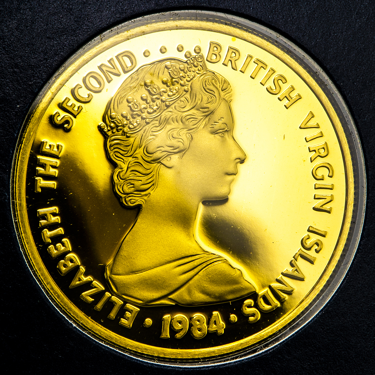 1円スタート1984年 イギリス領ヴァージン諸島 $25 金貨 ハヤブサ
