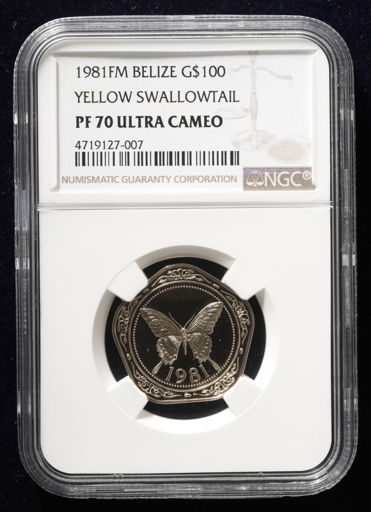 auction,NGC-PF70 Ultra Cameo BELIZE ベリーズ 100Dollars 1981 Proof