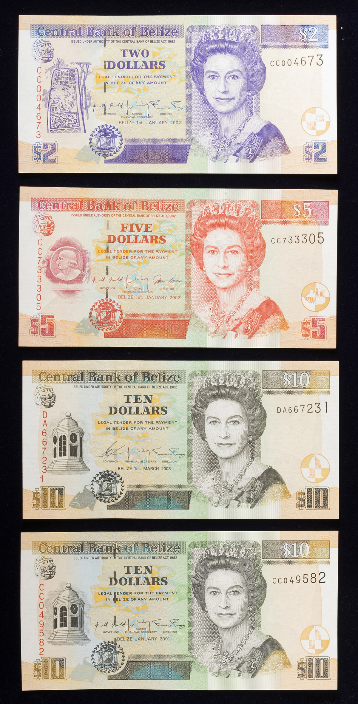 貨幣博物館 | BELIZE ベリーズ Lot of Bank Notes 紙幣各種 UNC
