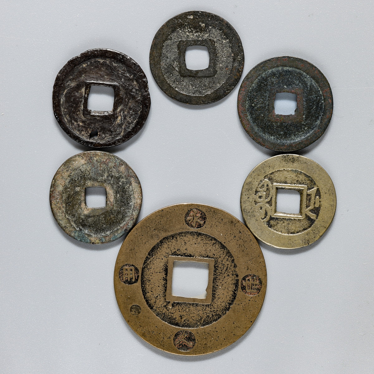 貨幣博物館 | 孔銭バラエティー 全6枚組 一部拓本付・宝永通宝 深冠