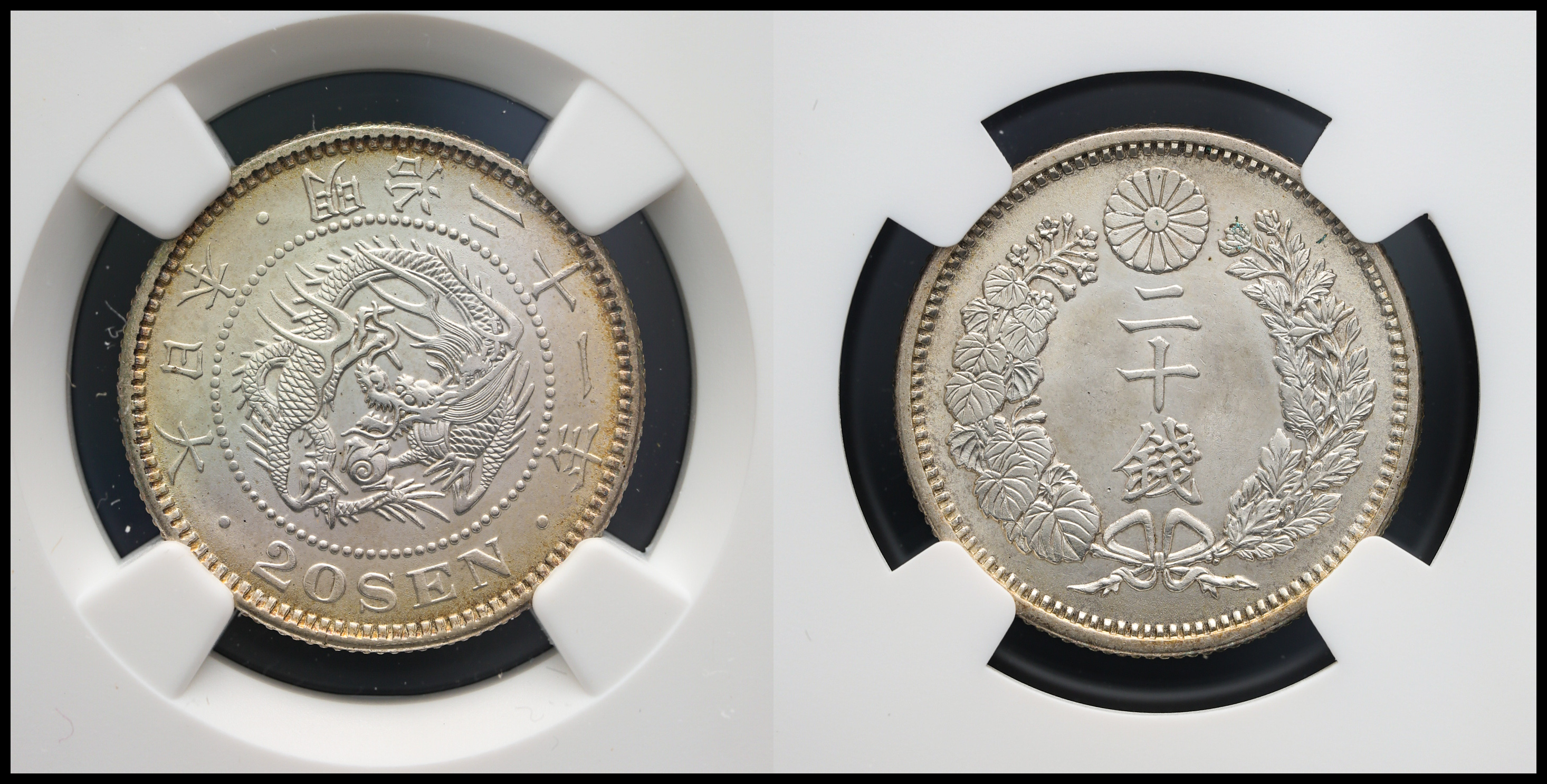 貨幣博物館 | 竜二十銭銀貨 Dragon 20Sen 明治21年（1888） 特年