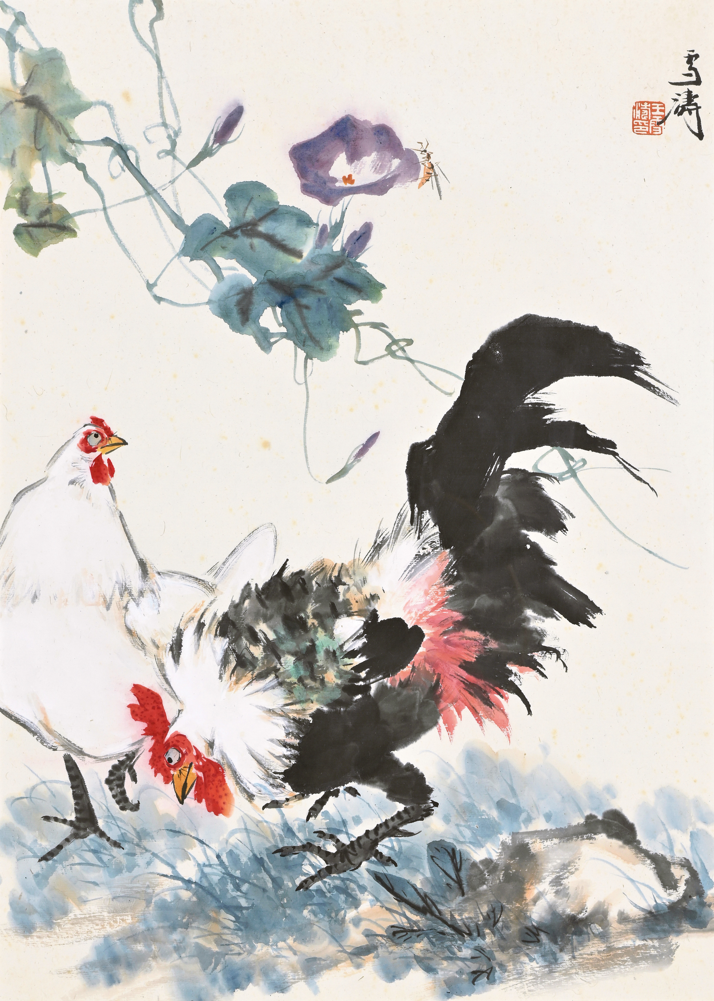 雪濤 花鳥 - 絵画/タペストリー