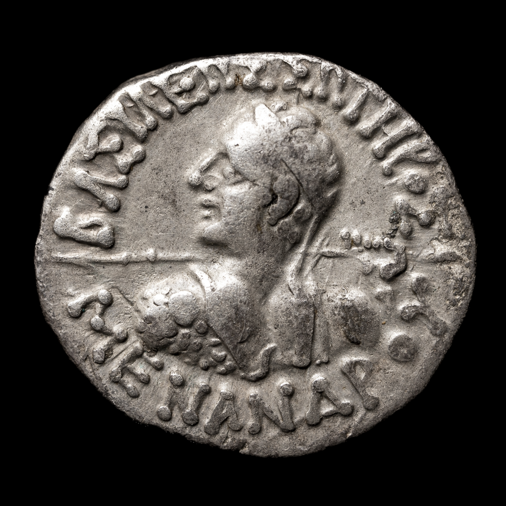 古代ギリシャ；バクトリア（インド・グリーク）メナンドロスI世、AR.ドラクマ銀貨 貨幣博物館 | Kingdom of Bactria & Indo-Greek バクトリア王国