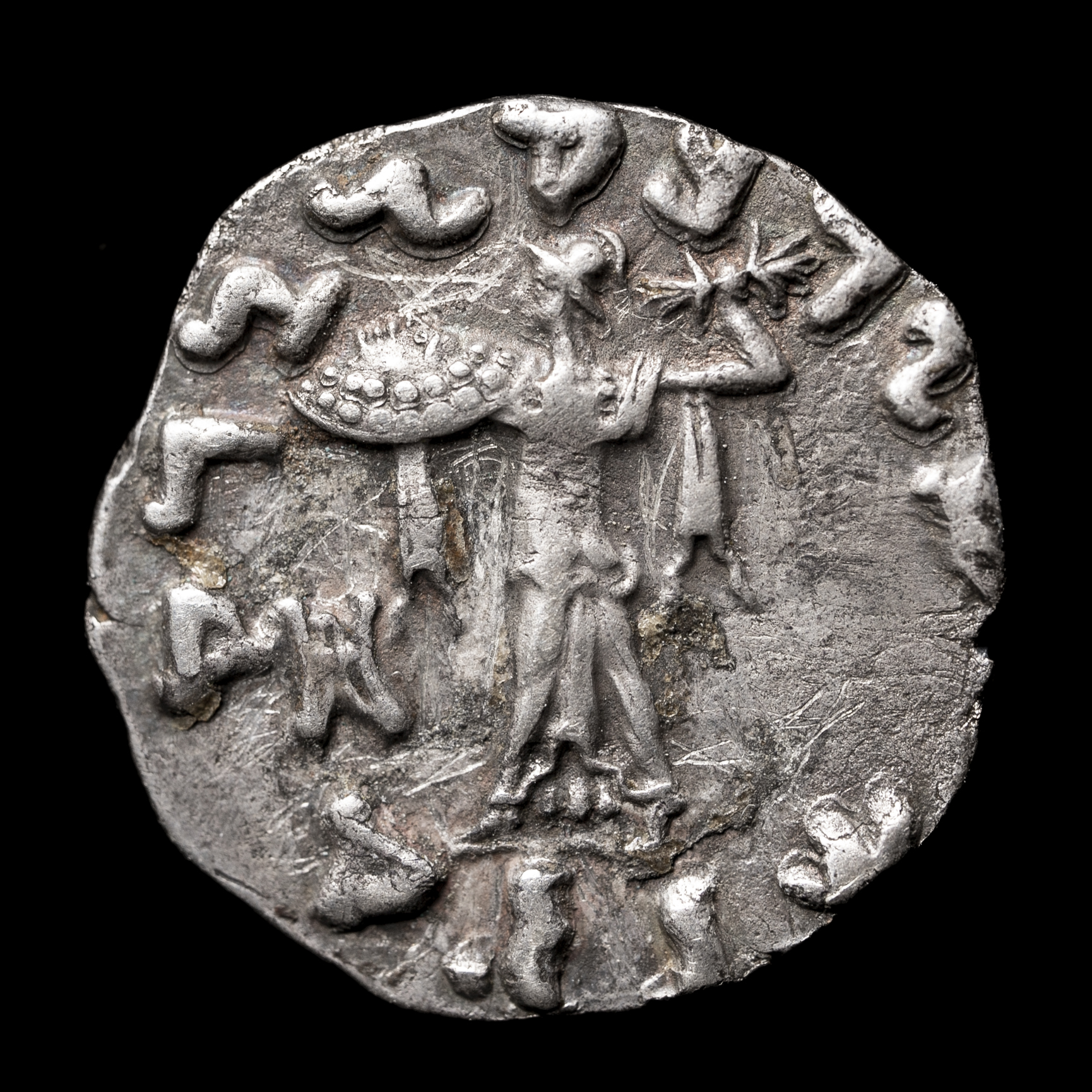古代ギリシャ；バクトリア（インド・グリーク）メナンドロスI世、AR.ドラクマ銀貨 貨幣博物館 | Kingdom of Bactria & Indo-Greek バクトリア王国