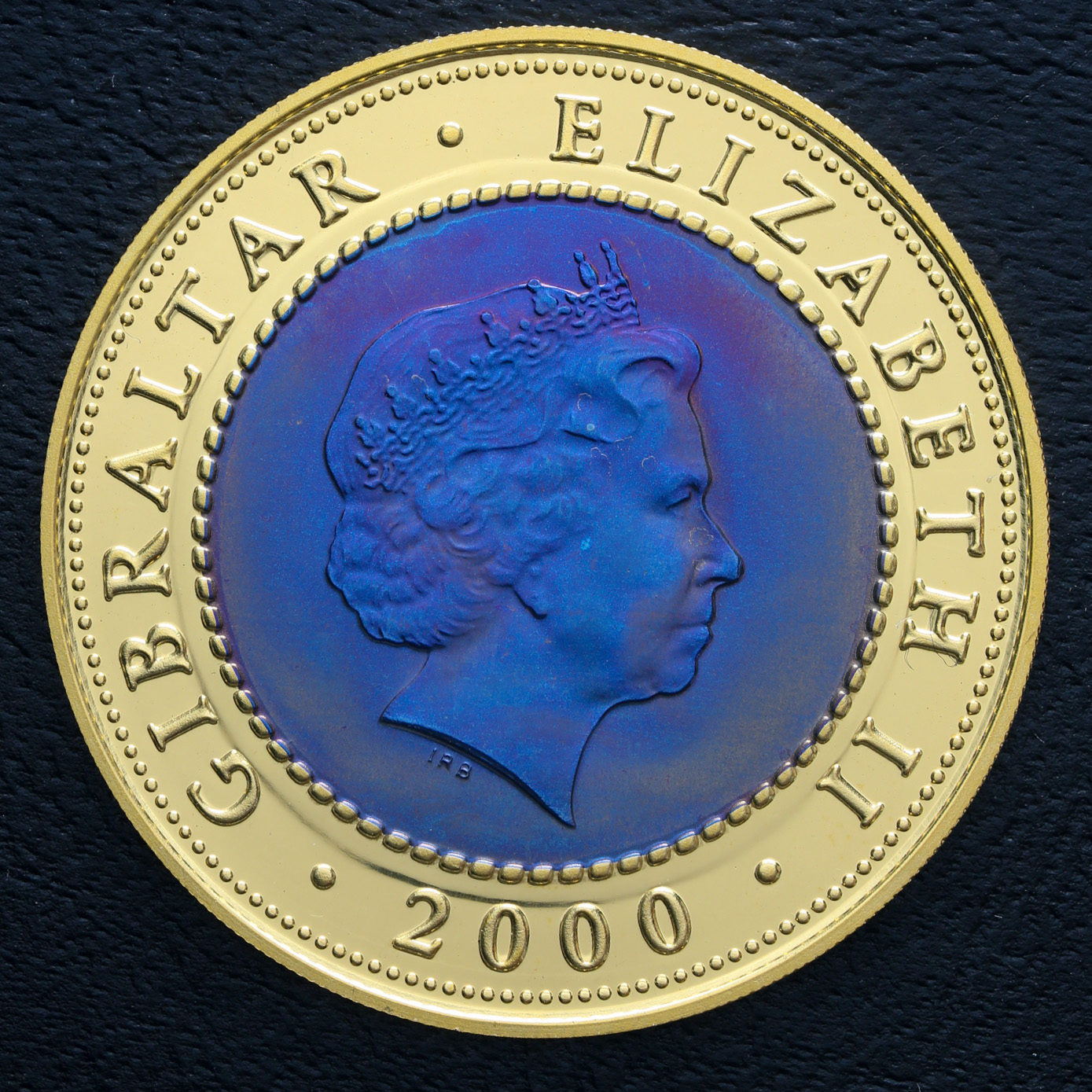 逆輸入 ジブラルタル チタン貨(モーリシャスの2ペンス・ブルー)2000年