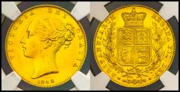 GREAT BRITAIN Victoria ヴィクトリア（1837~1901） Sovereign 1842 NGC-MS64 UNC+