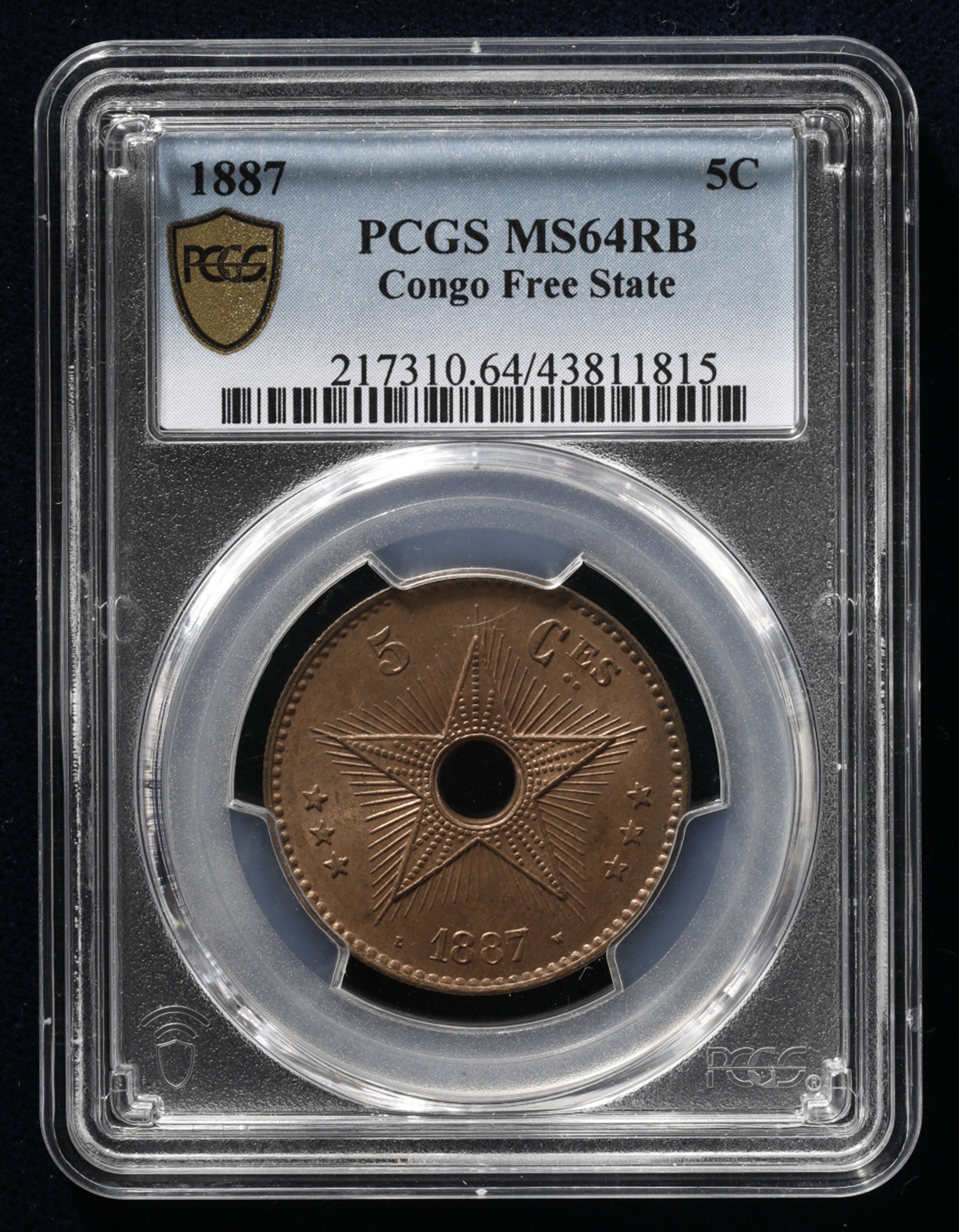 From the Heart of the Congo(中古品) 貨幣博物館 | CONGO FREE STATE コンゴ自由国 5Centimes 1887 UNC+