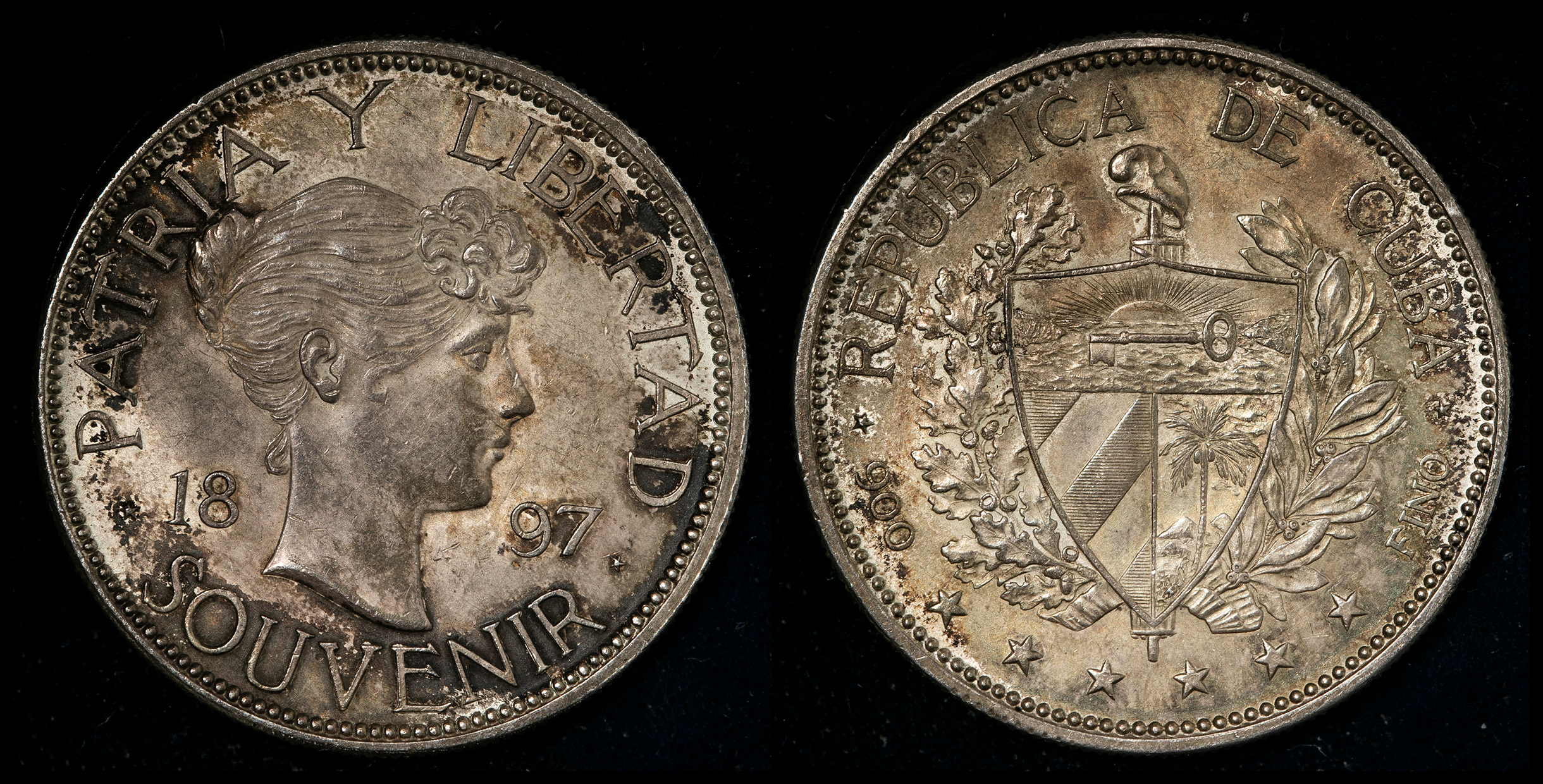 1933年 キューバ ペソ 南米銀貨 紋章 Cuba 希少 大型 スター 貿易銀 1933年 キューバ ペソ 南米銀貨 紋章 Cuba 希少 大型 スター