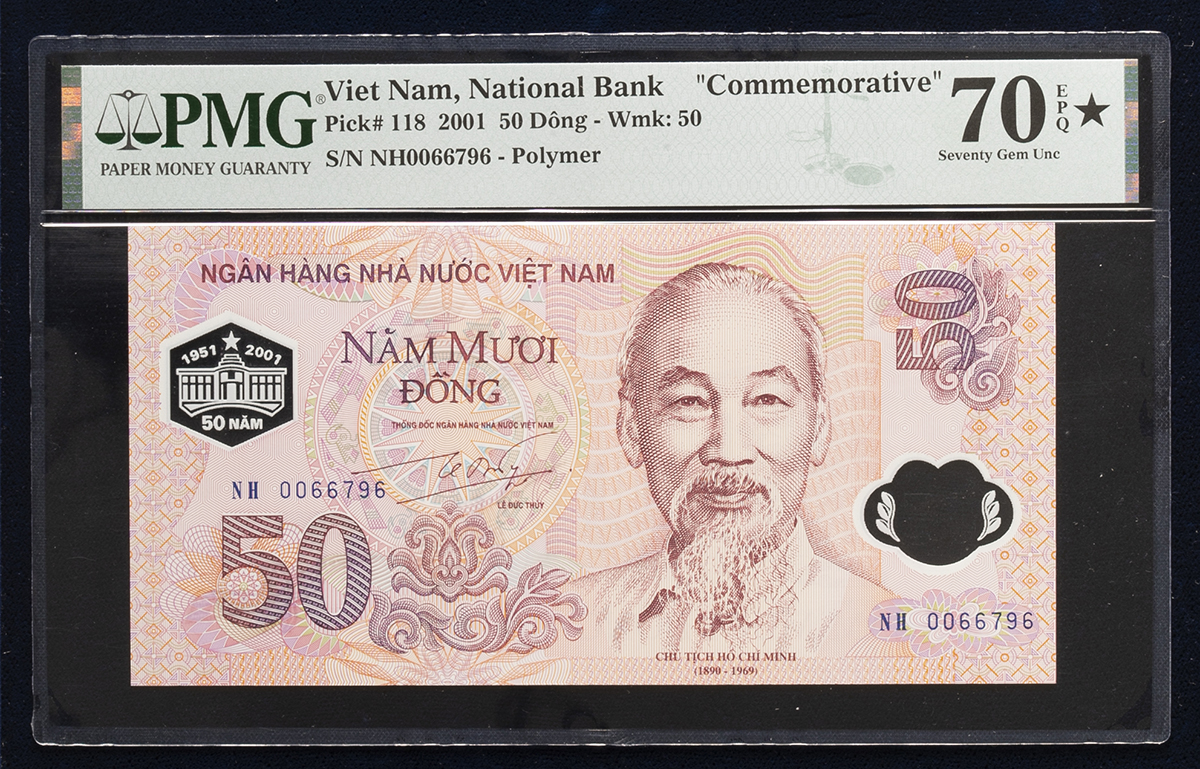 【得価高評価】ベトナム国立銀行 50Dong ND（2001） PMG UNC67EPQ コレクション