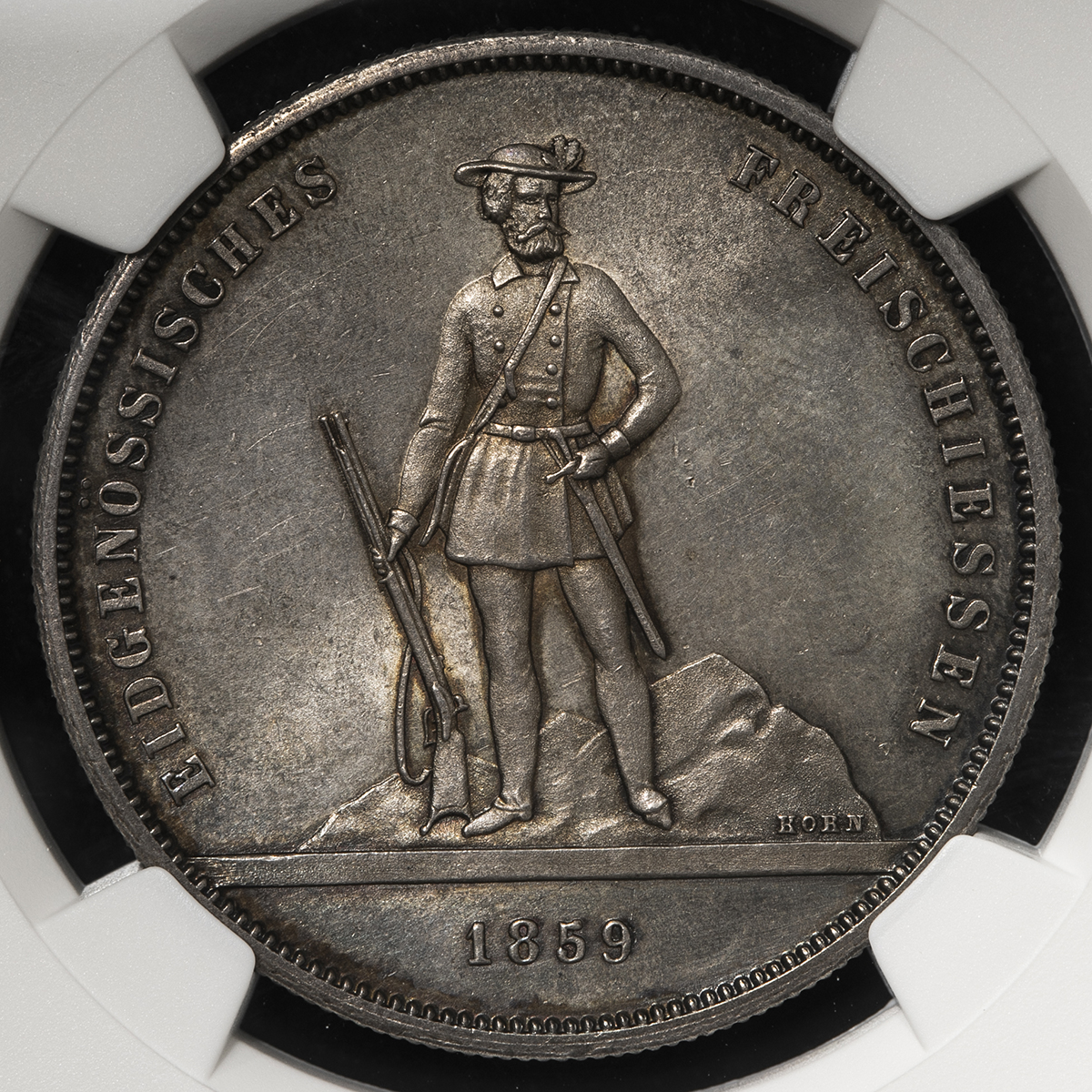 貨幣博物館 | SWITZERLAND Shooting Festival 射撃祭 5Francs 1859 UNC