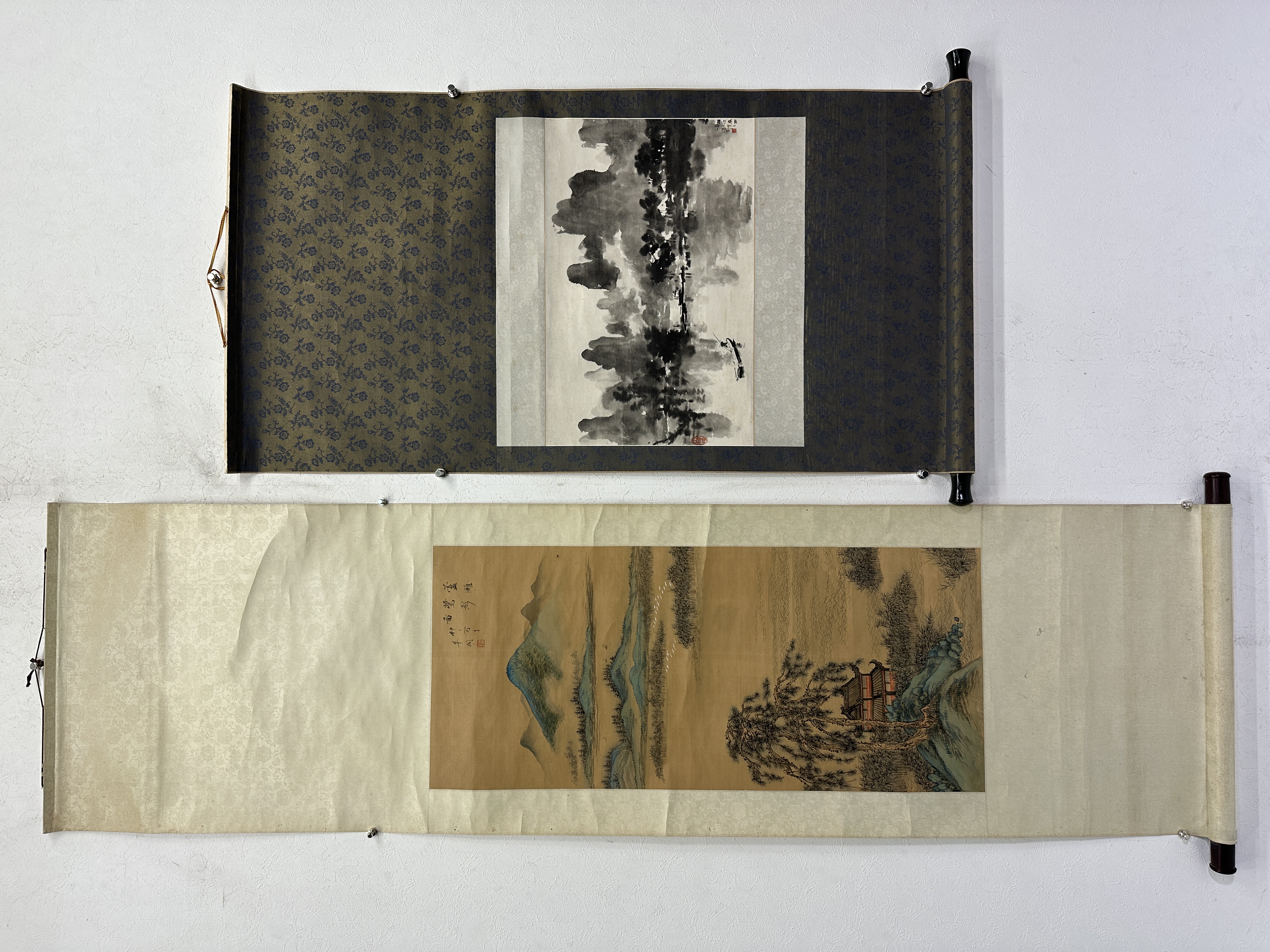 貨幣博物館 | 山水、灕江春雨 款識：蘆灘鷺影圖。仲之寫於翠閣