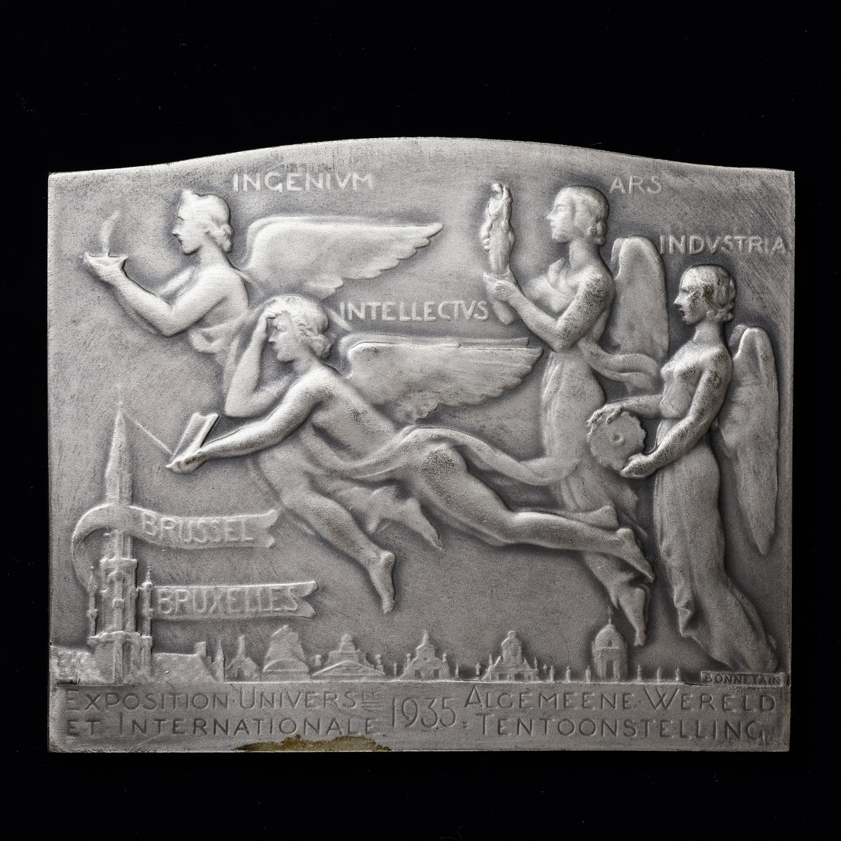 オークション,1935 ブリュッセル万国博覧会 翼のある乙女 大型銀メダル