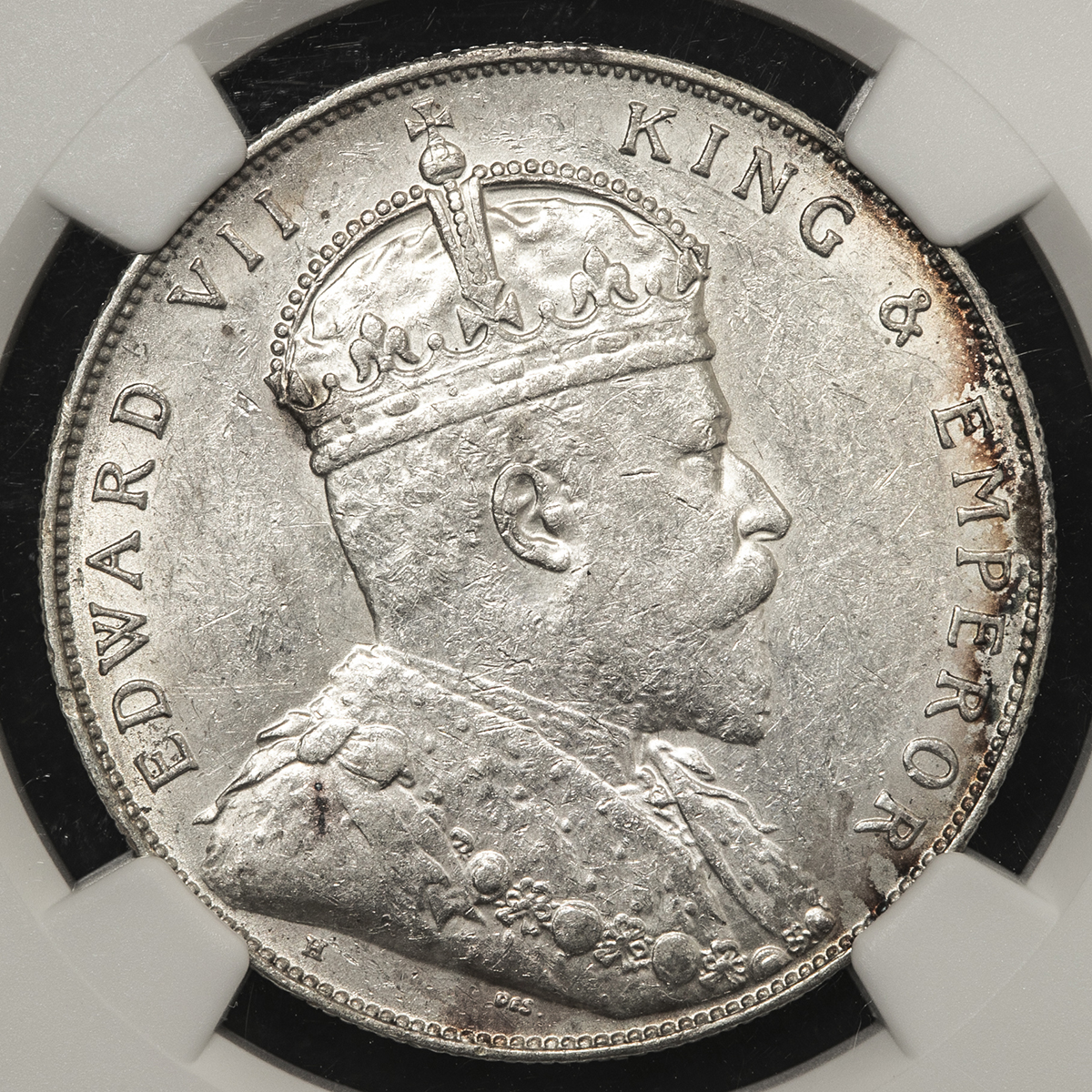 限时竞拍,NGC-AU58 Straits Settlements 海峡植民地Dollar 1907EF+