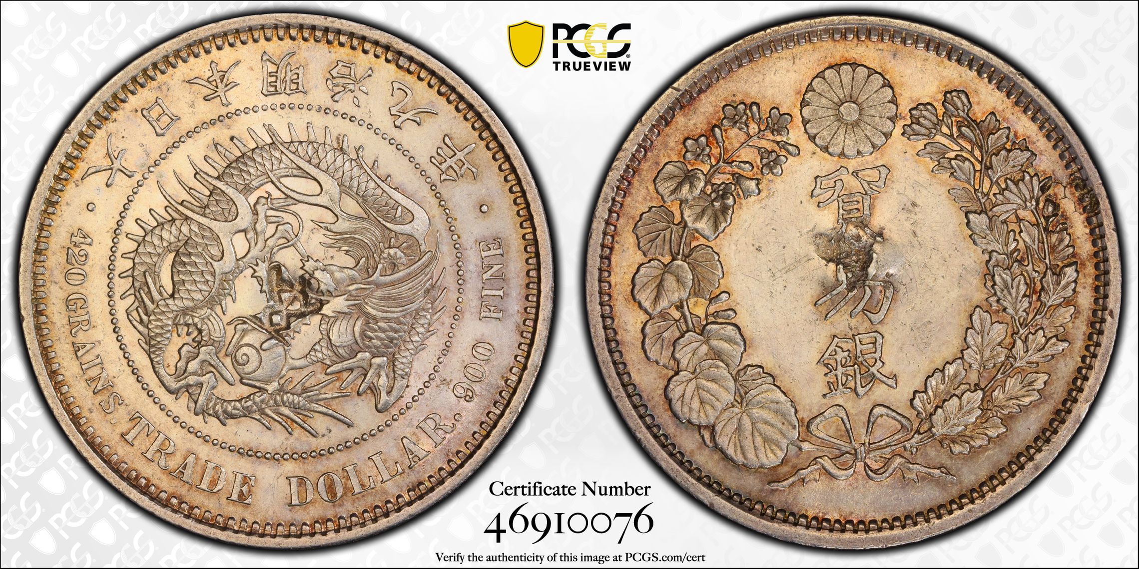 auction,日本 （1876）M9 Trade＄ PCGS Genuine Chop Mark-UNC Detail