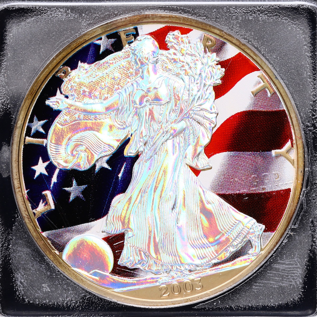 auction,2003シルバーイーグル米国塗装ドルホログラムレア1オンス純銀 ...