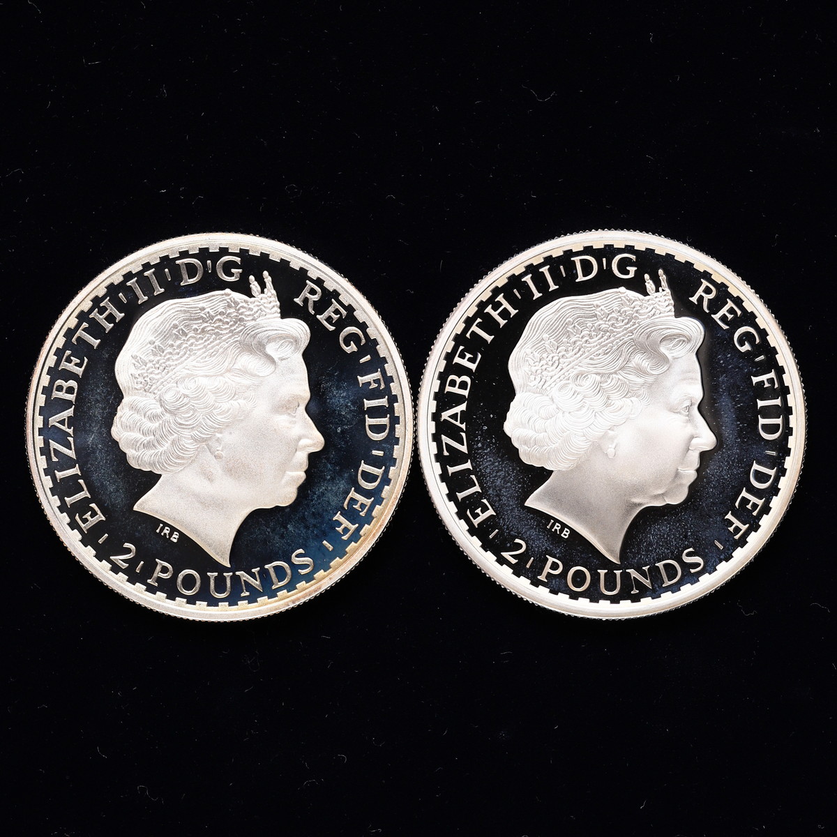 auction,イギリス GREAT BRITAIN Elizabeth II エリザベス2世（1952~） 2Pounds 2012、2009 2 枚セット