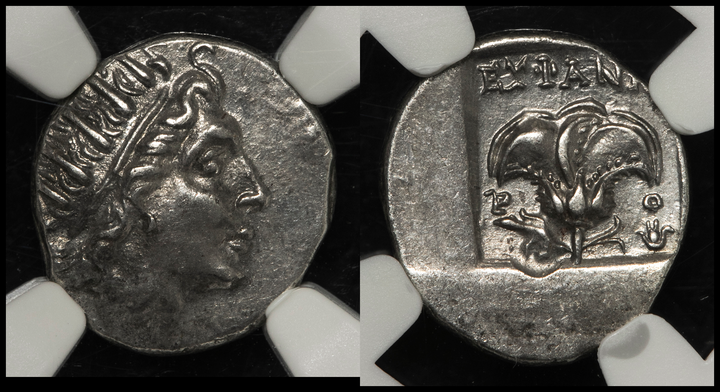 貨幣博物館 | CARIA,Rhodes カリア・ロードス島 AR Drachm 88~84BC EF+