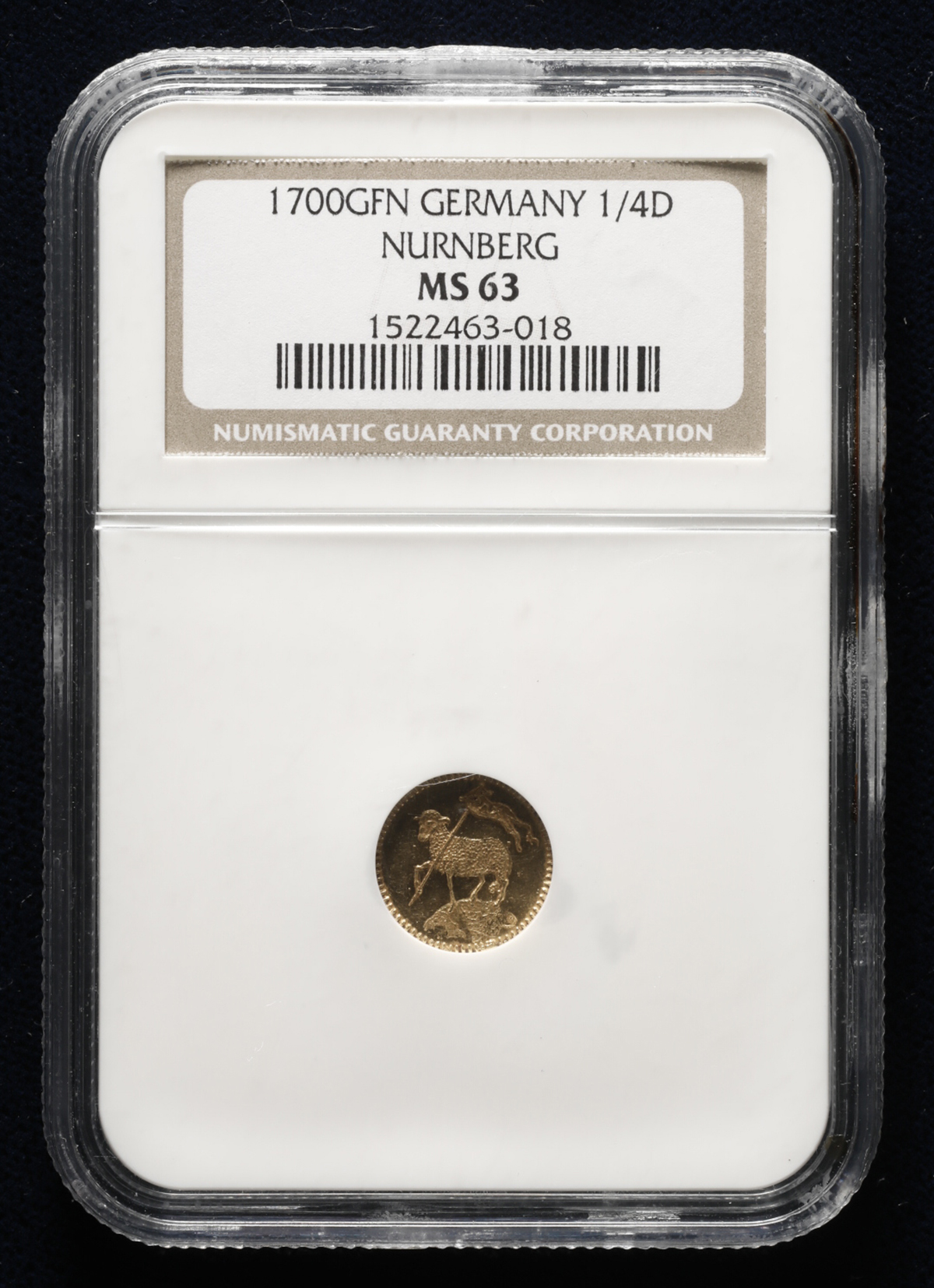 貨幣博物館 | GERMANY Nurnberg ニュルンベルク 1/4Ducat ND（1700