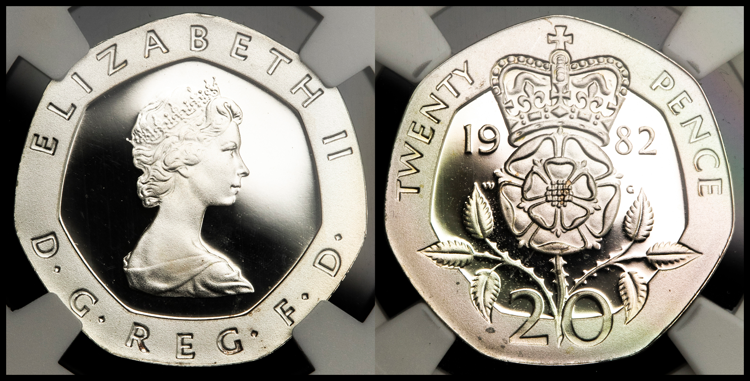 貨幣博物館 | GREAT BRITAIN Elizabeth II エリザベス2世（1952~2022） Piedfort 20Pence in  Silver 1982 Proof