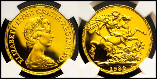 GREAT BRITAIN Elizabeth II エリザベス2世（1952~2022） 2Pounds 1982 NGC-PF70 Ultra Cameo Proof