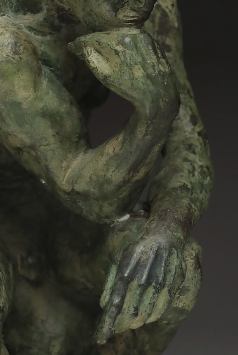 auction,Auguste Rodin/オーギュスト・ロダン 重厚 ブロンズ「考える人」高40.8cm 重16.5kg 大理石台座 目録書付 置物  オブジェ 幅 22.9cm 奥行 30.8cm 高さ 40.8cm 重さ 16.5kg ※目録書付