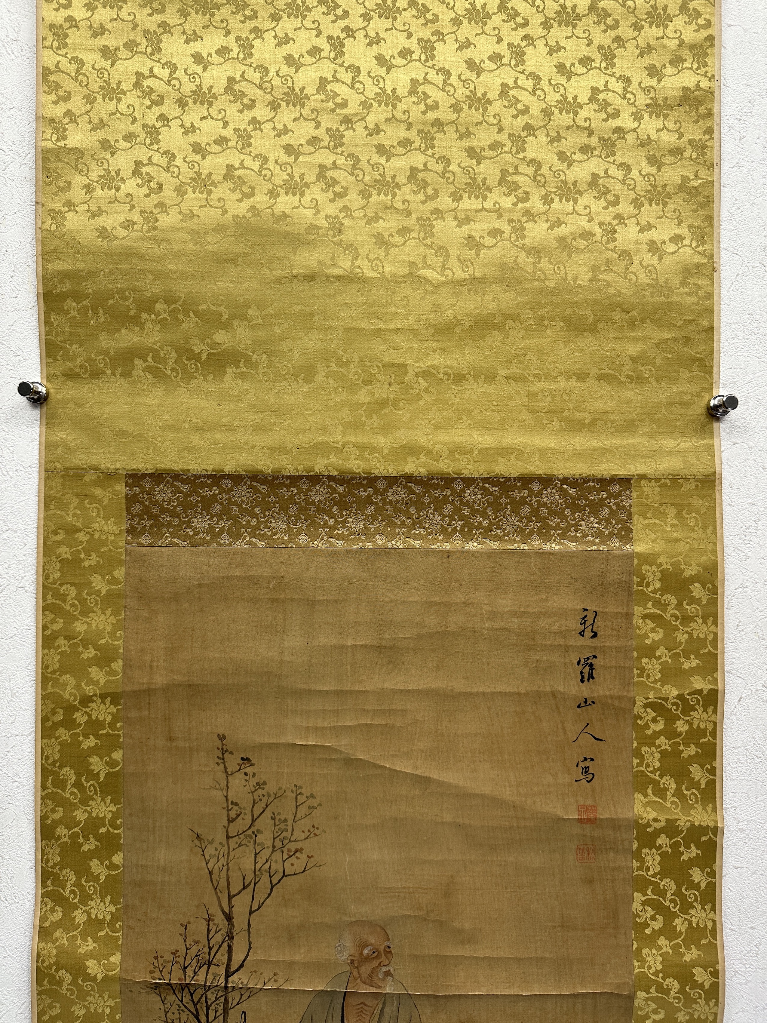 オークション,華喦（清） 人物 63.0×36.6cm 設色絹本 立軸 返品不可