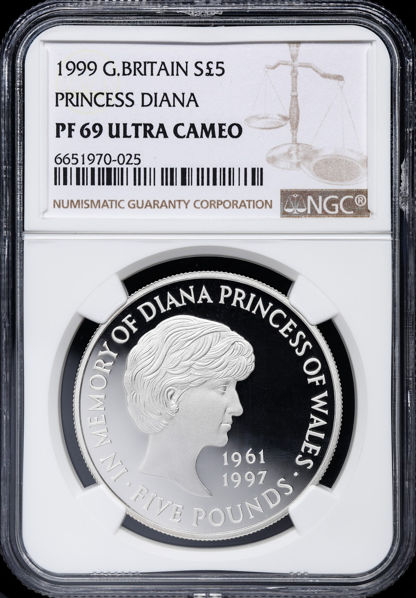 auction,イギリス NGC PF69 エリザベス2世（1952~） 5Pounds 1999