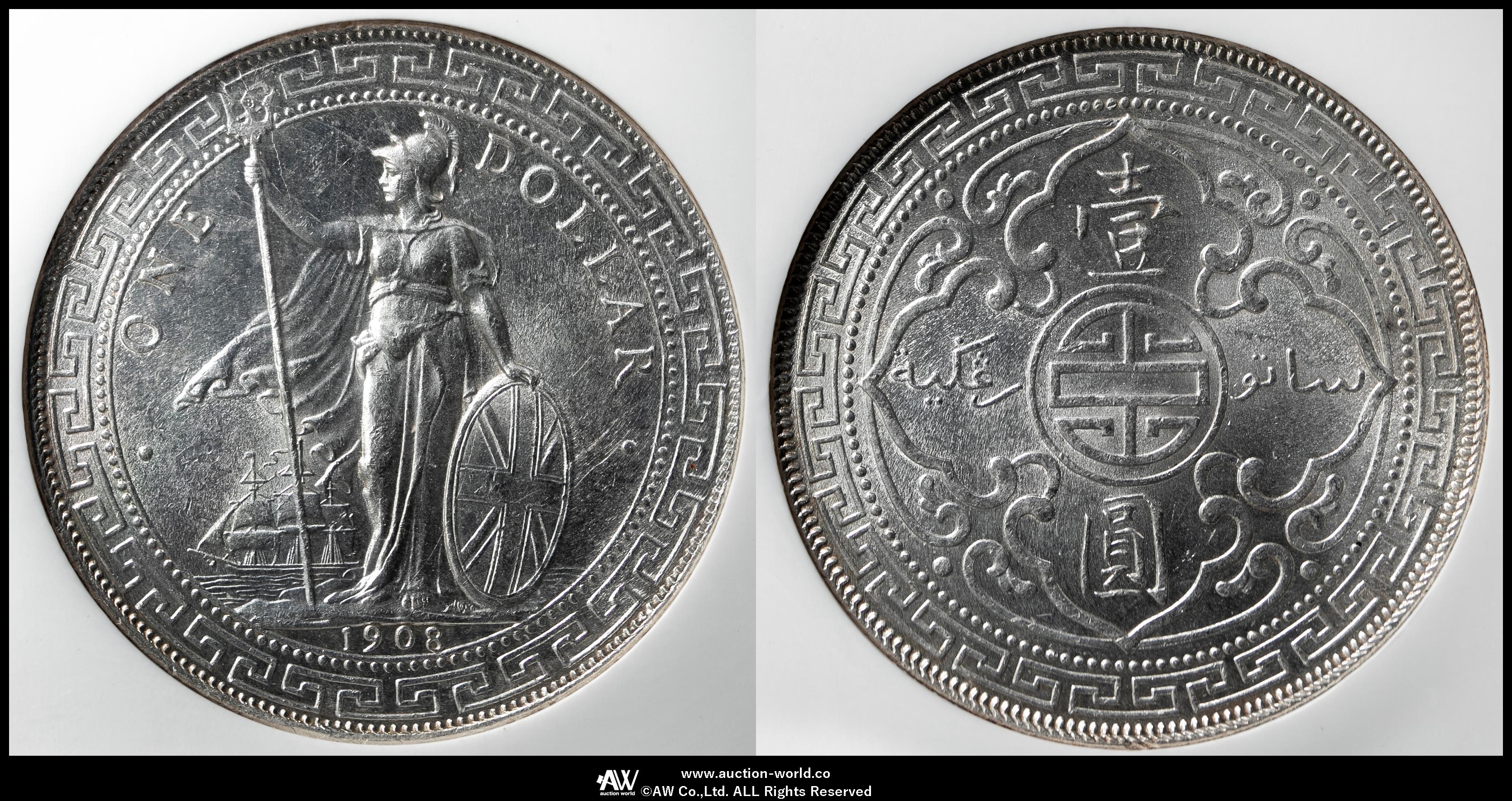 限时竞拍,NGC-MS63British Trade Dollar イギリス貿易銀Dollar 1908B