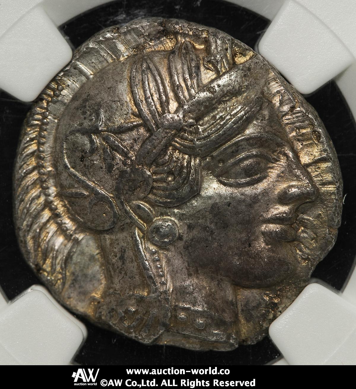 古代ギリシア アッティカ，アテネ AR Tetradrachm 440～404BC NGC-Ch 