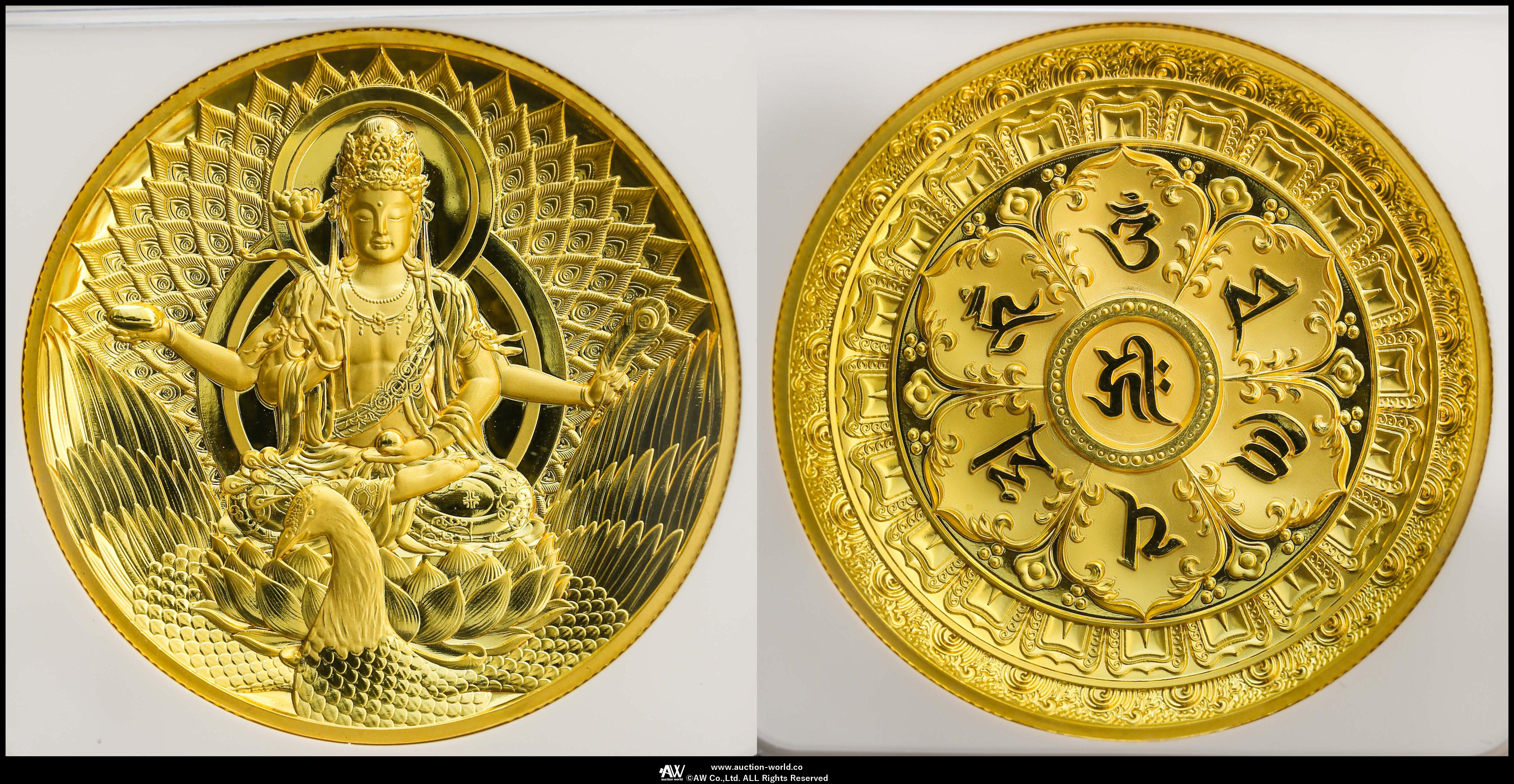 8,544円【NGC-PF70　Ultra Cameo】仏教像 金張り銅メダル  2022