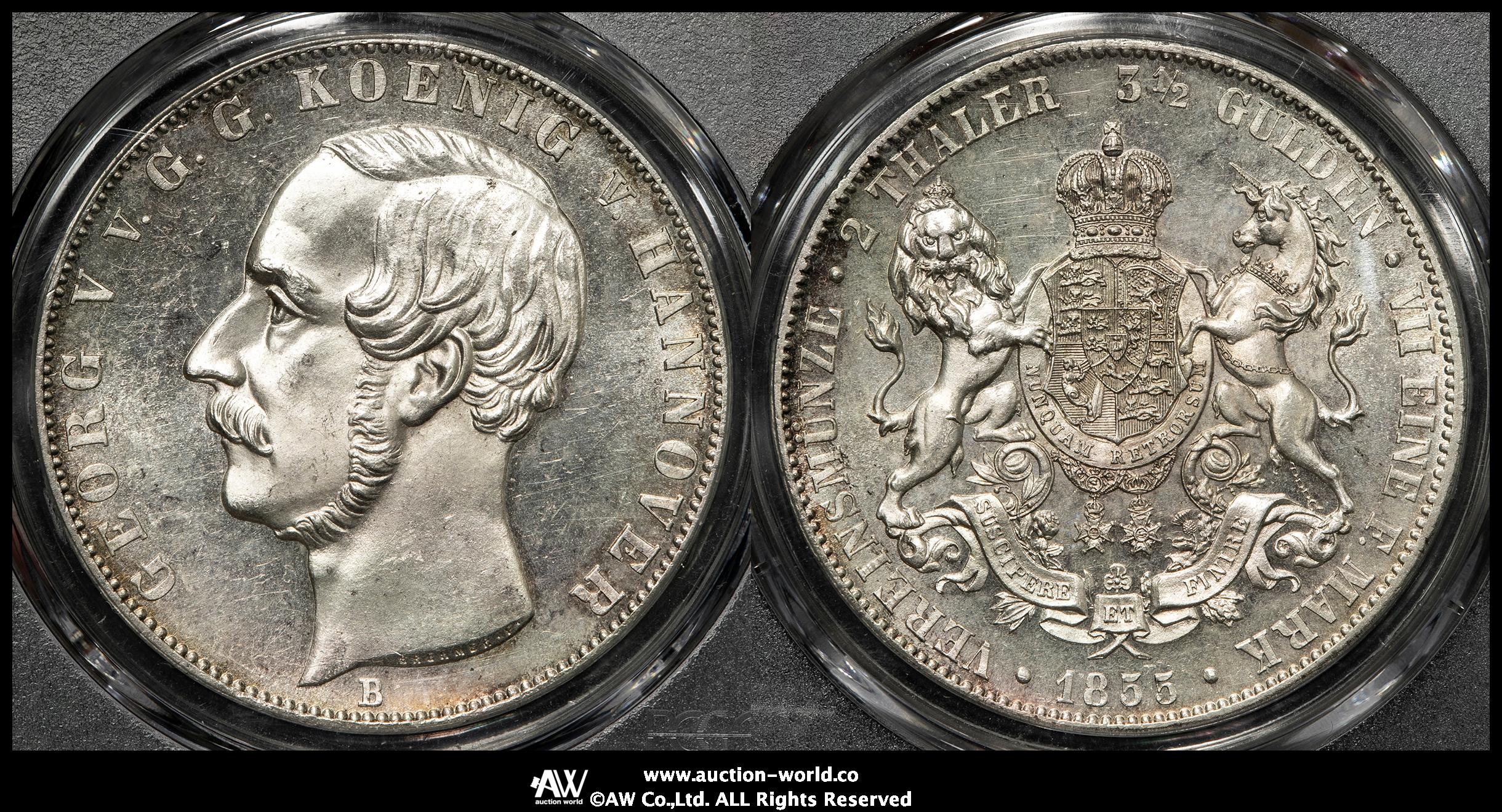 貨幣博物館 | GERMANY Hannover ハノーファー 2Taler 1855B UNC