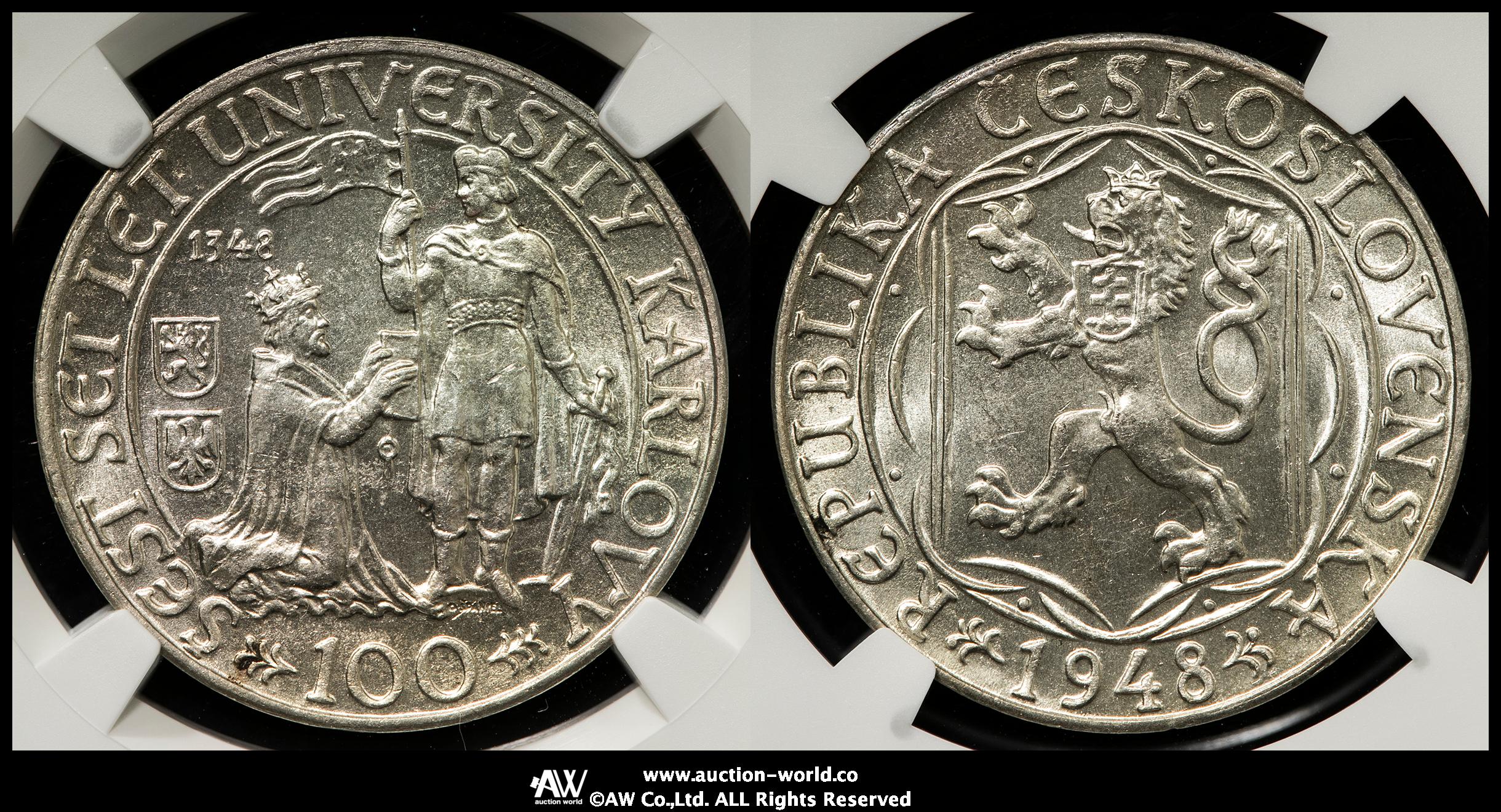 貨幣博物館 | CZECHSLOVAKIA チェコスロバキア 100Korun 1948 UNC
