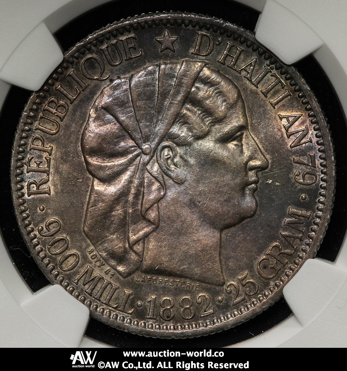 貨幣博物館 | HAITI ハイチ Gourde 1882 トーン EF+