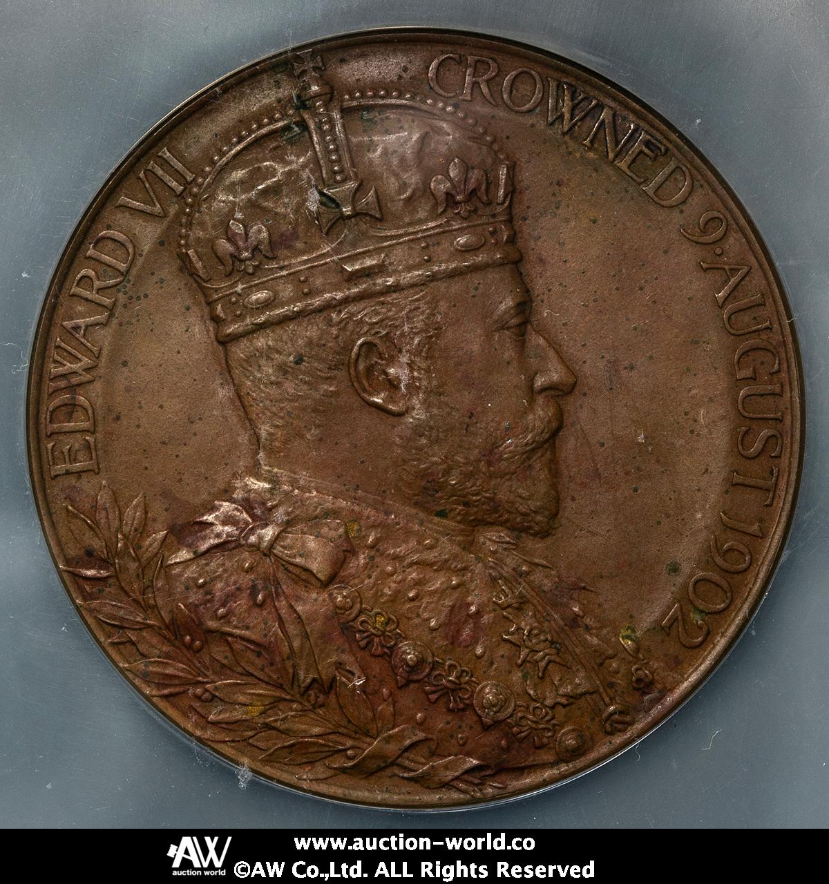 1902 イギリス メダル ブロンズ 56mm エドワード7世 コロネーション - 美術品・アンティーク・コレクション