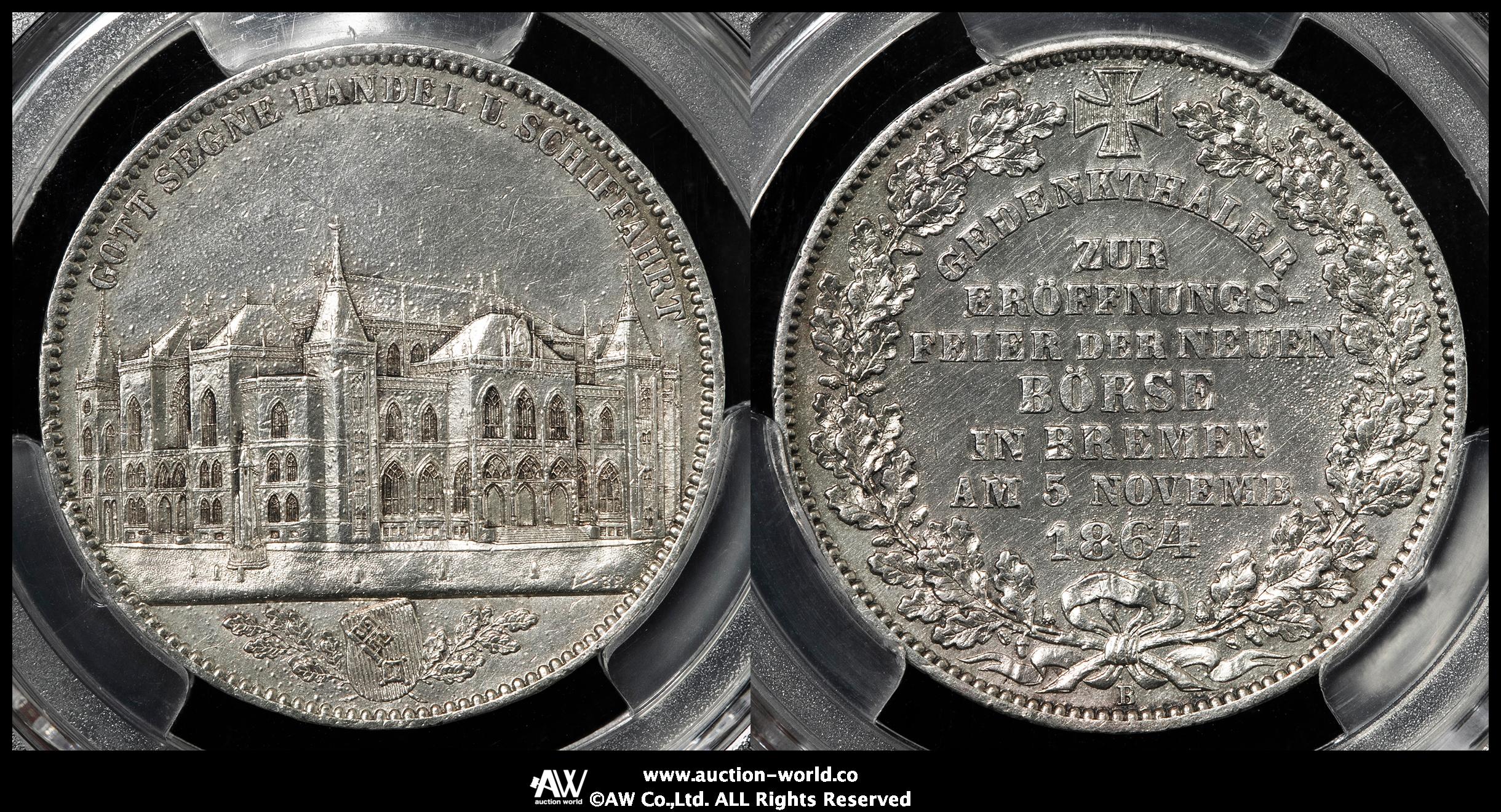 貨幣博物館 | GERMANY Bremen ブレーメン Taler 1864B マウント跡ある