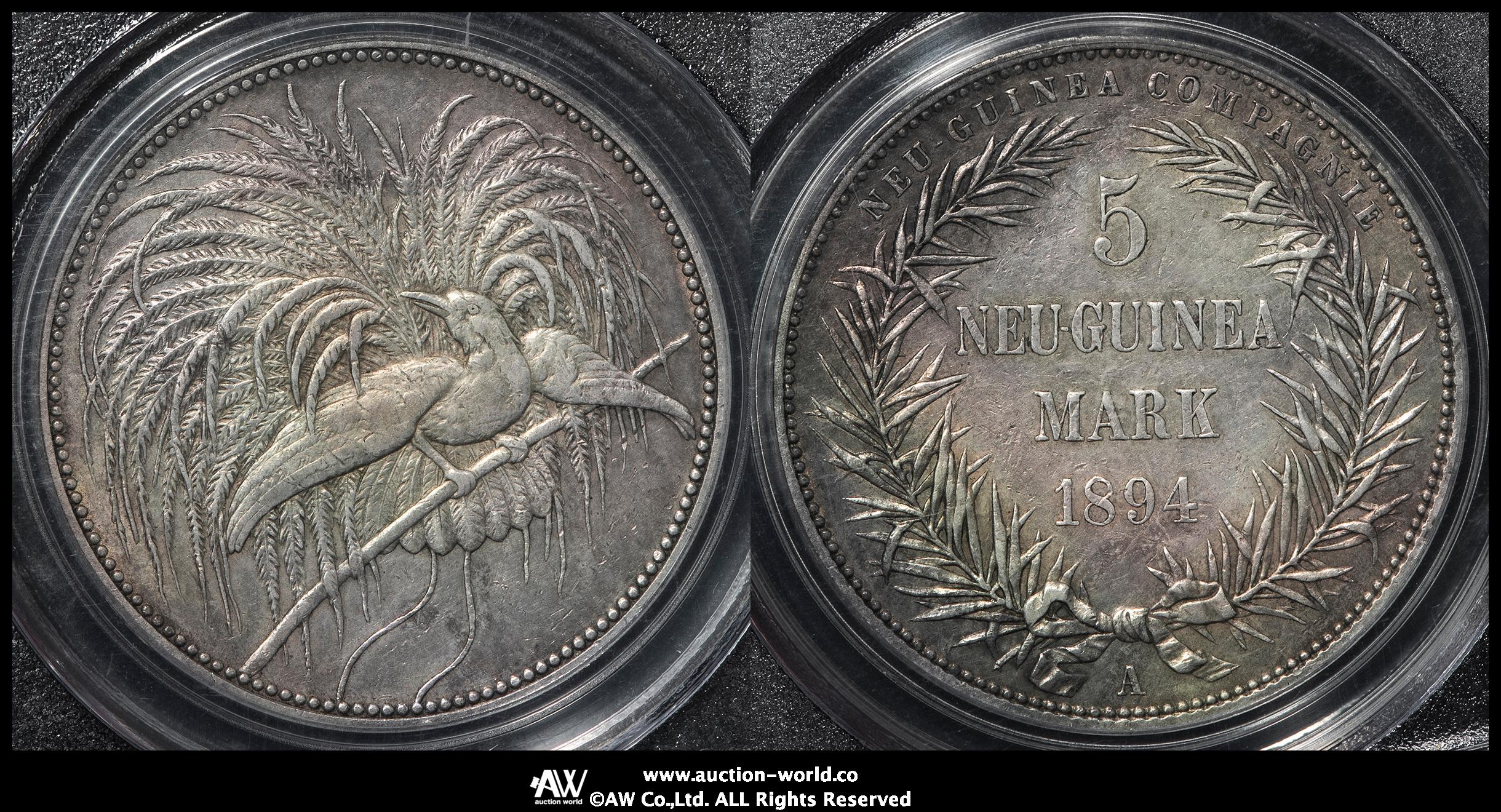 貨幣博物館 | GERMAN NEW-GUINEA ドイツ領ニューギニア 5Mark 1894A VF+