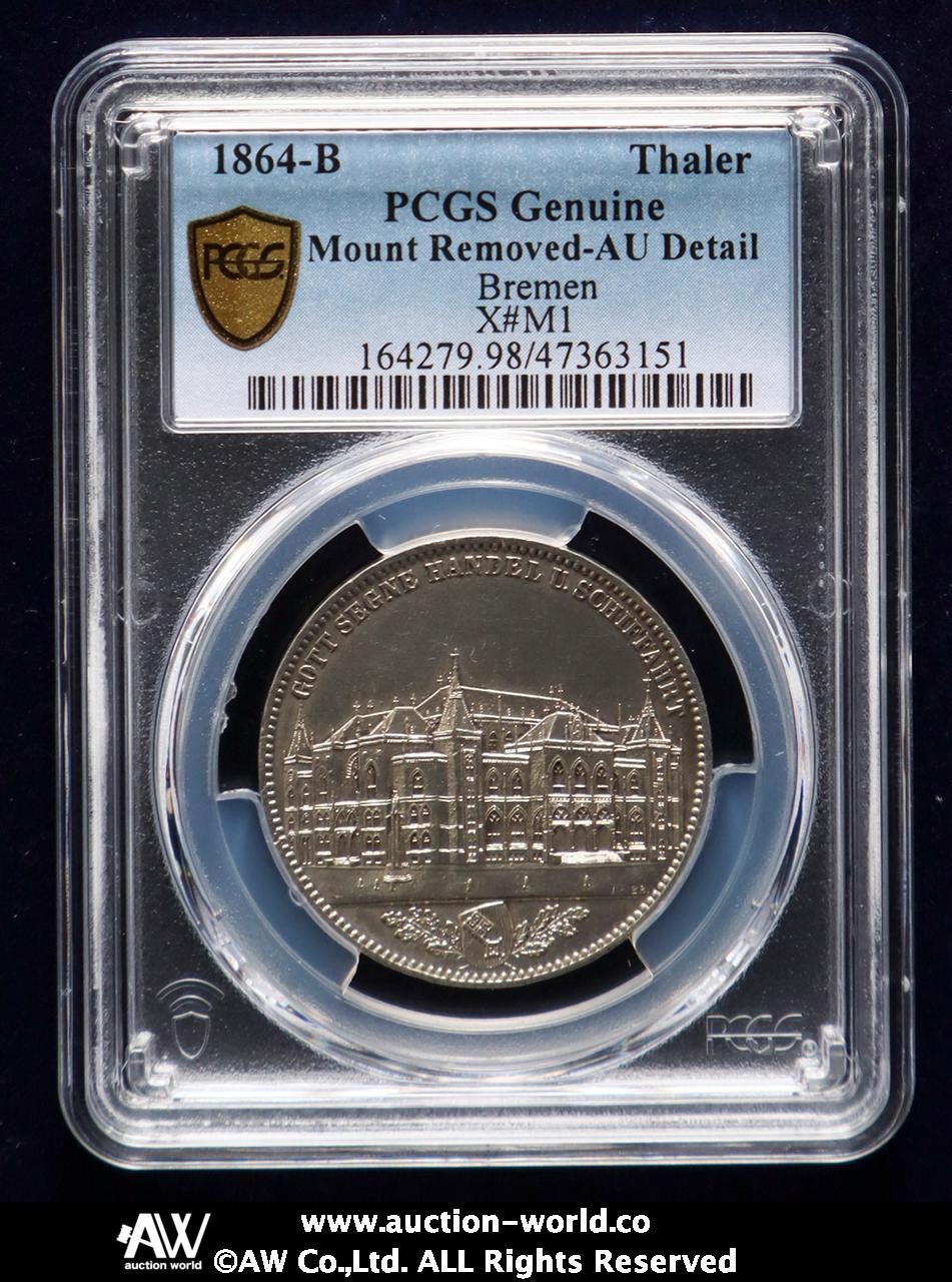貨幣博物館 | GERMANY Bremen ブレーメン Taler 1864B マウント跡ある