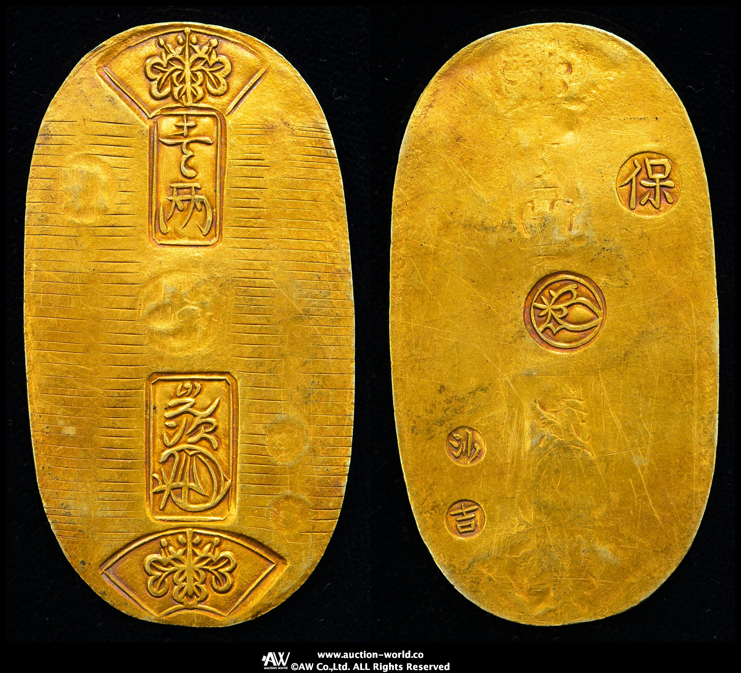 貨幣博物館 | 日本 天保小判金 Tenpo Koban- Kin 天保8年~安政5年（1837~1858） （-VF）上品