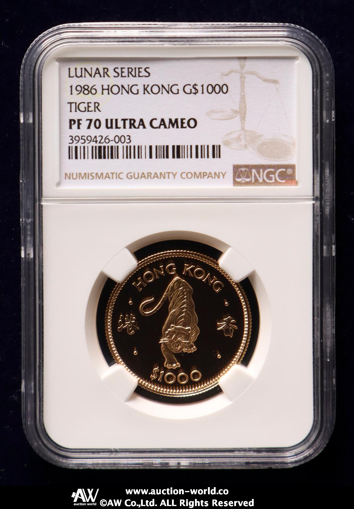 オークション,NGC-PF70 Ultra Cameo HONG KONG 香港 1000Dollars 1986 