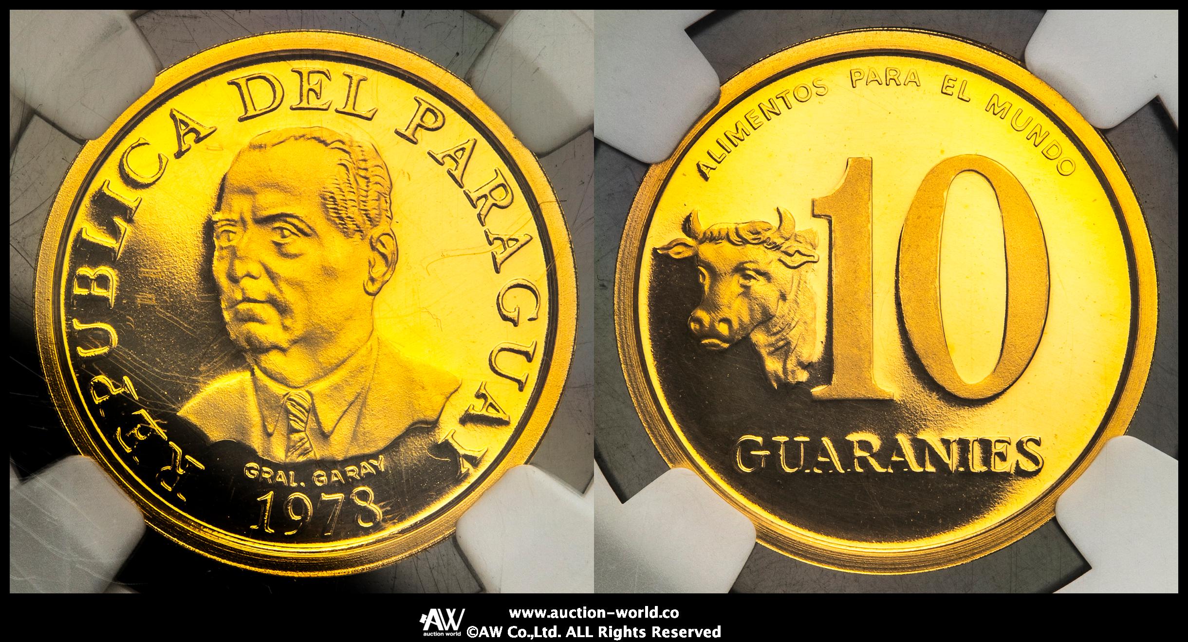 貨幣博物館 | PARAGUAY パラグアイ 10Guaranies in Gold 1978 Proof