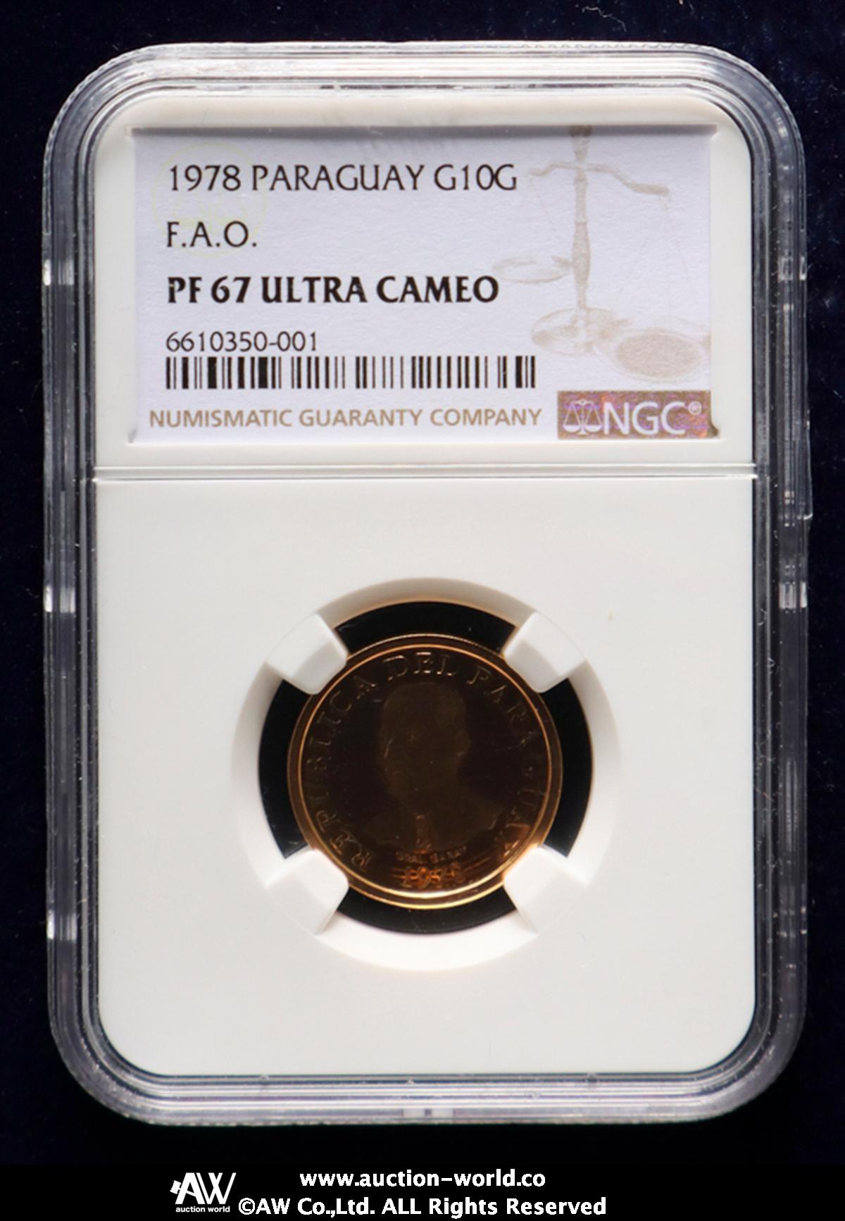 貨幣博物館 | PARAGUAY パラグアイ 10Guaranies in Gold 1978 Proof