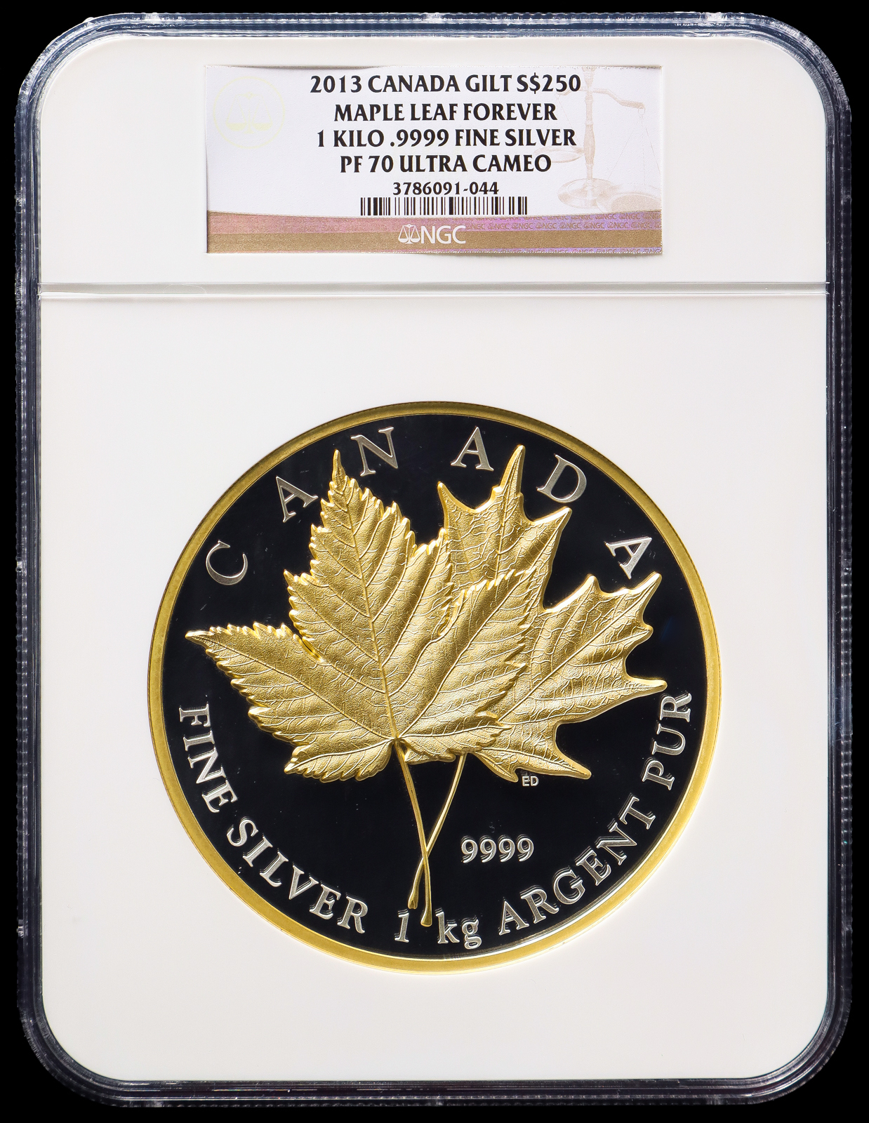 限时竞拍,NGC-PF70 Ultra Cameo CANADA カナダ250Dollar（1Kg） 2013 