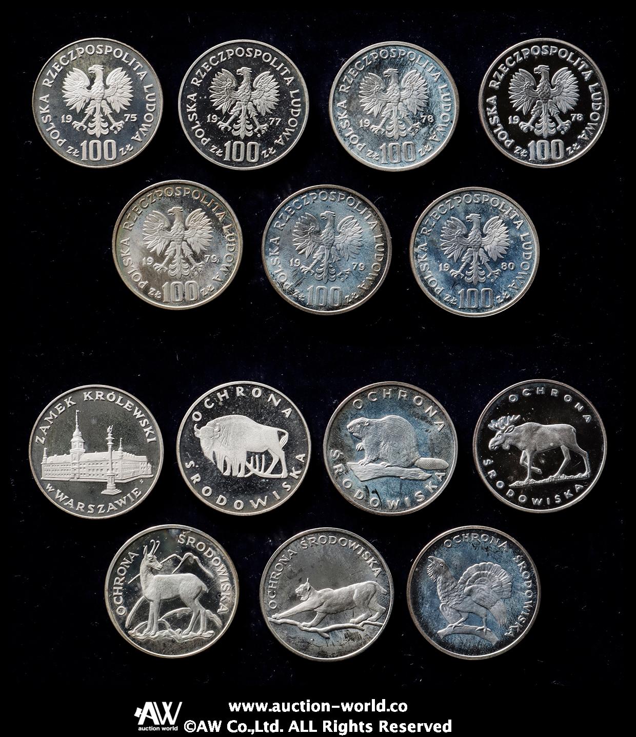 貨幣博物館 | POLAND ポーランド Lot of 100Zlotych in Silver 100ズロチ銀貨各種 Proof