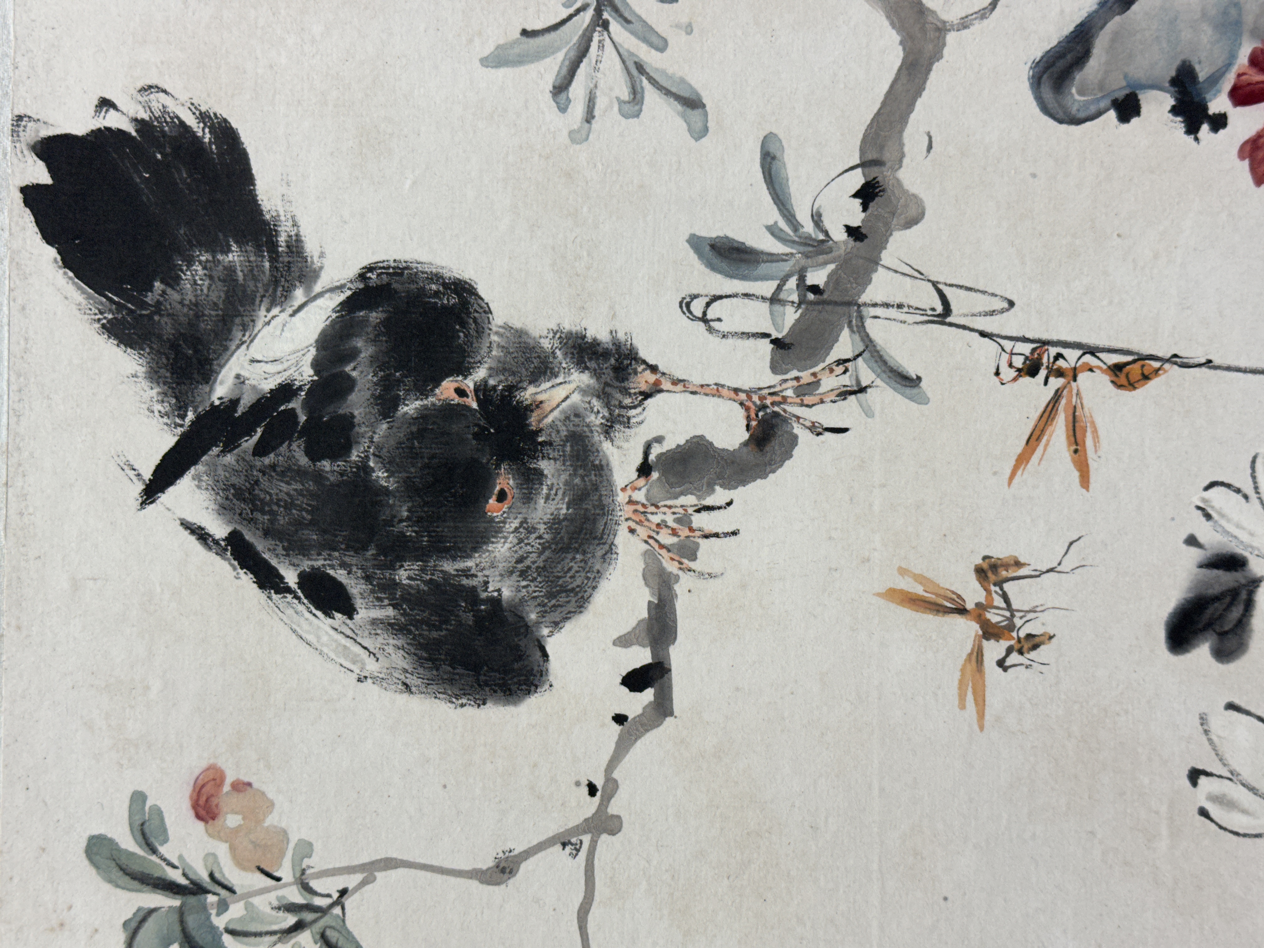 auction,丁寶書（清） 花鳥30.3×38.0cm 設色紙本鏡心返品不可Sold as ...