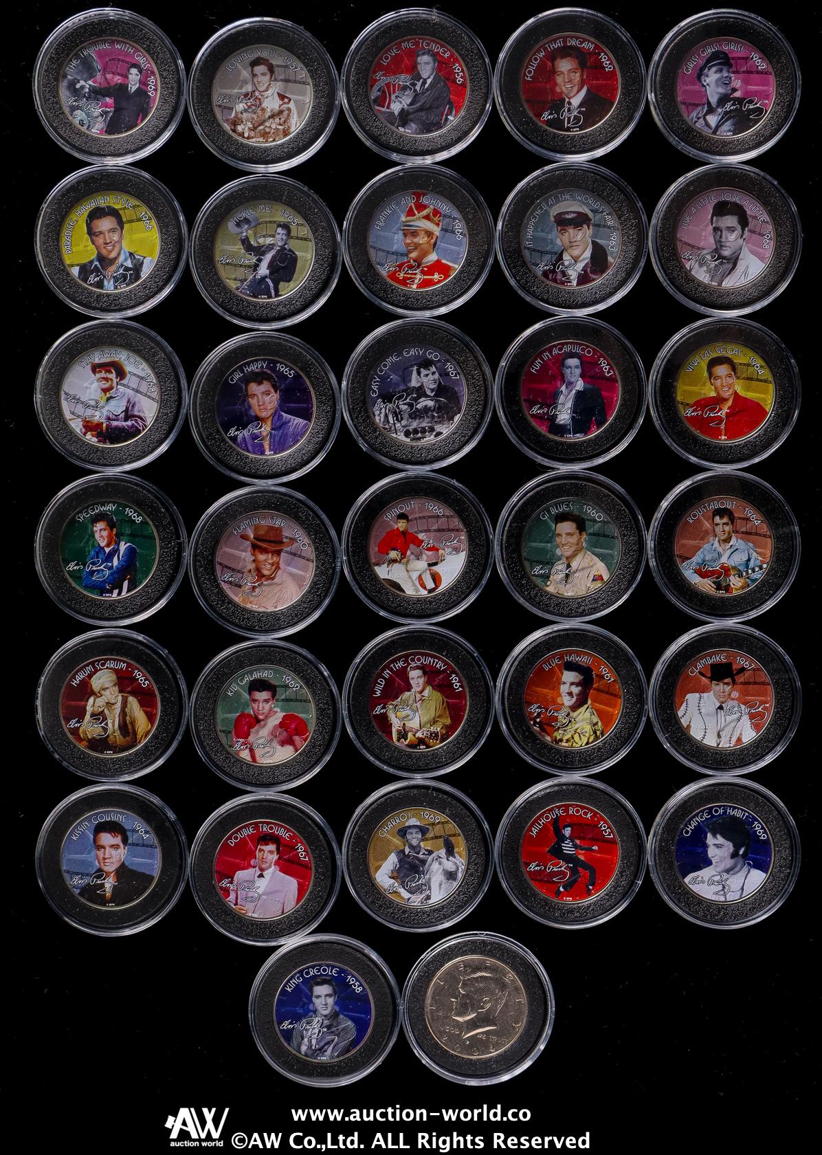 エルビス・プレスリー　カラー加工セット エルビス・プレスリーカラー加工コインセット