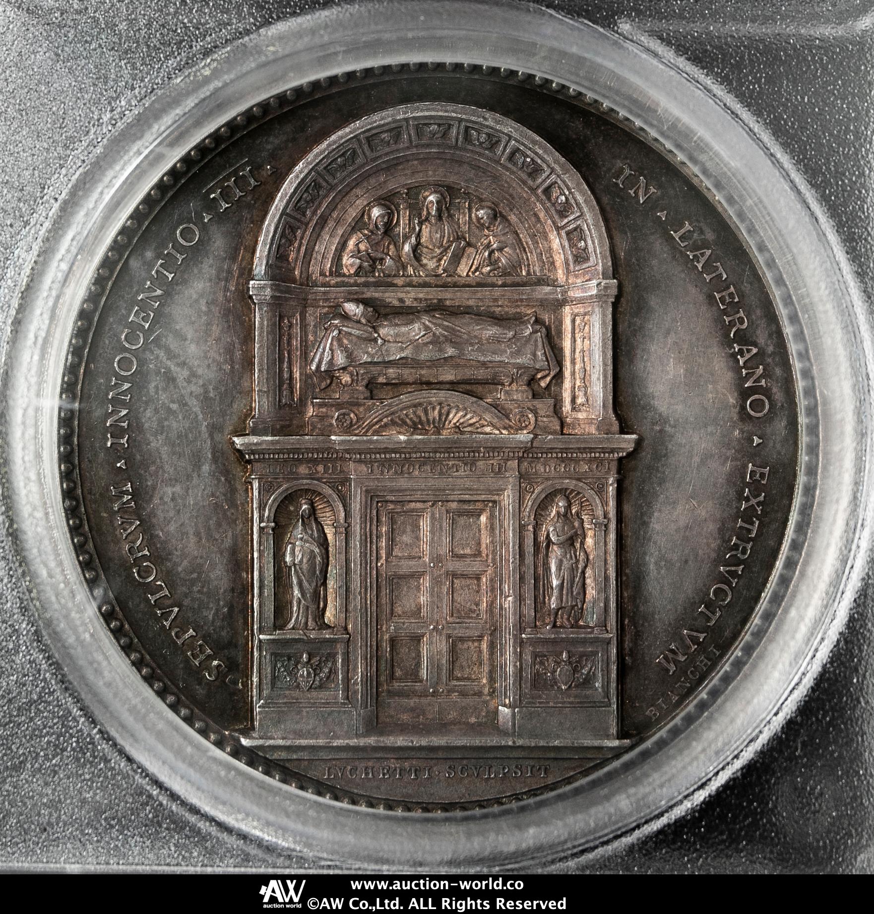 イタリア銀メダル ローマ教皇レオ13世 - 旧貨幣/金貨/銀貨/記念硬貨