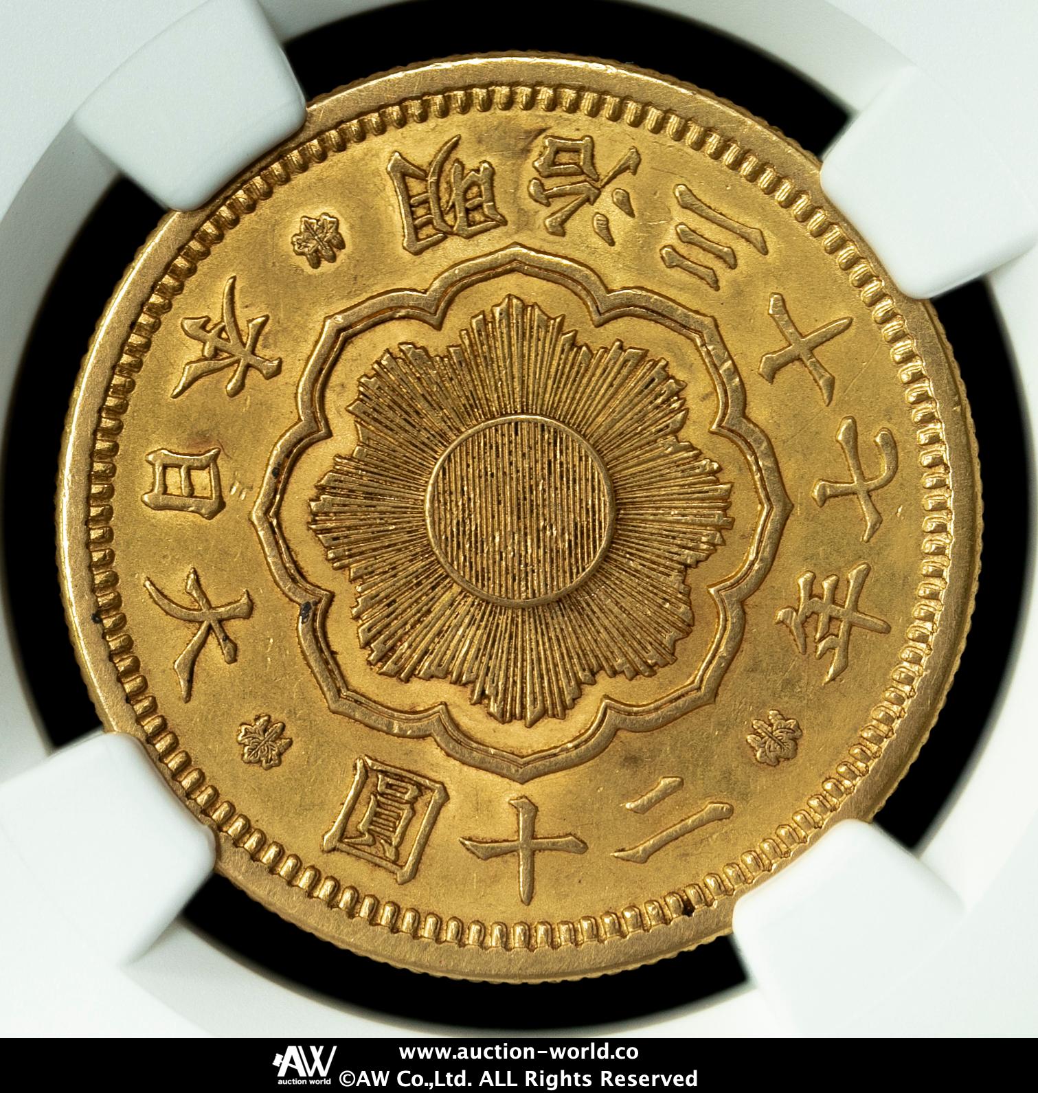 auction,新二十圓金貨New type 20Yen 明治37年（1904） NGC-AU Details