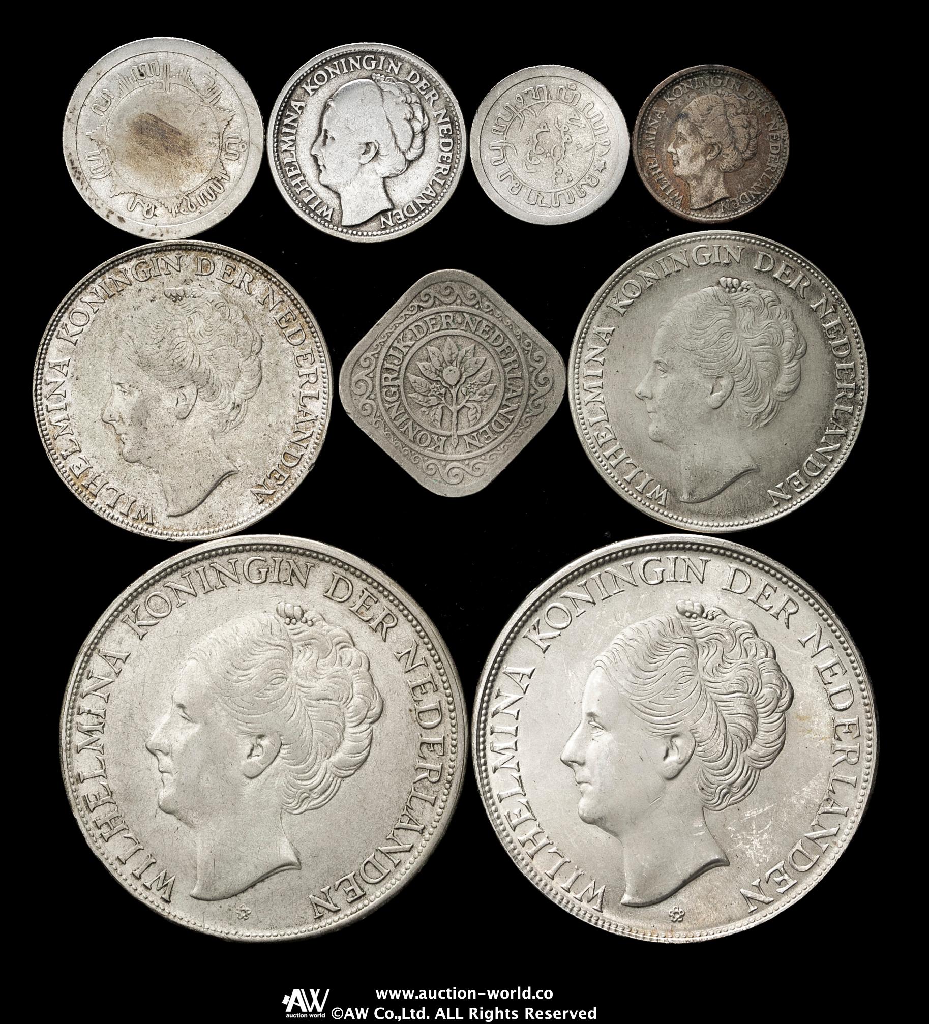 旧貨幣コレクション 約380枚 貨幣博物館 | CURACAO キュラソー銀貨6枚,オランダ領東インド銀貨3枚