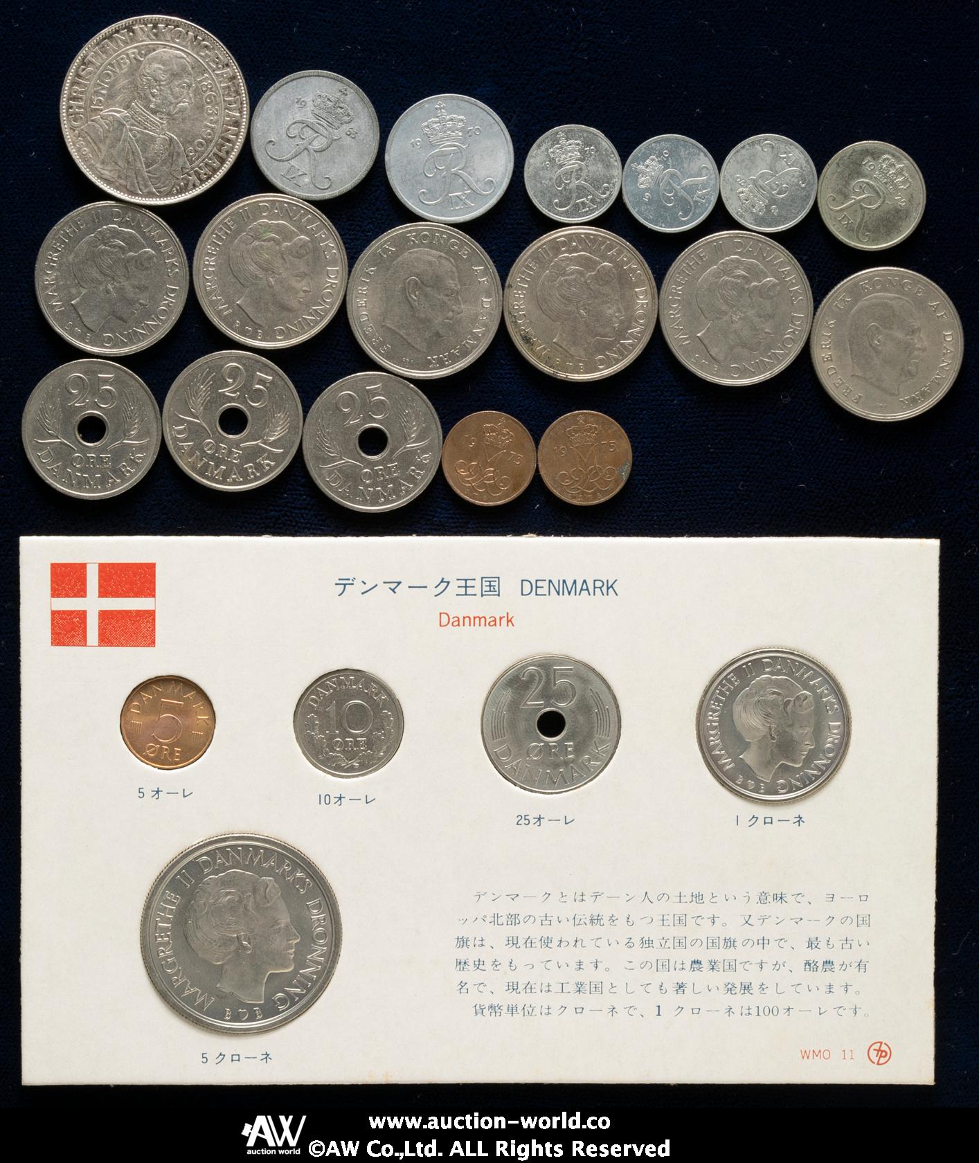 貨幣博物館 | DENMARK デンマーク 2Kroner 1903,コインセット1979ほかマイナー貨17枚 返品不可 Sold as is No  returns