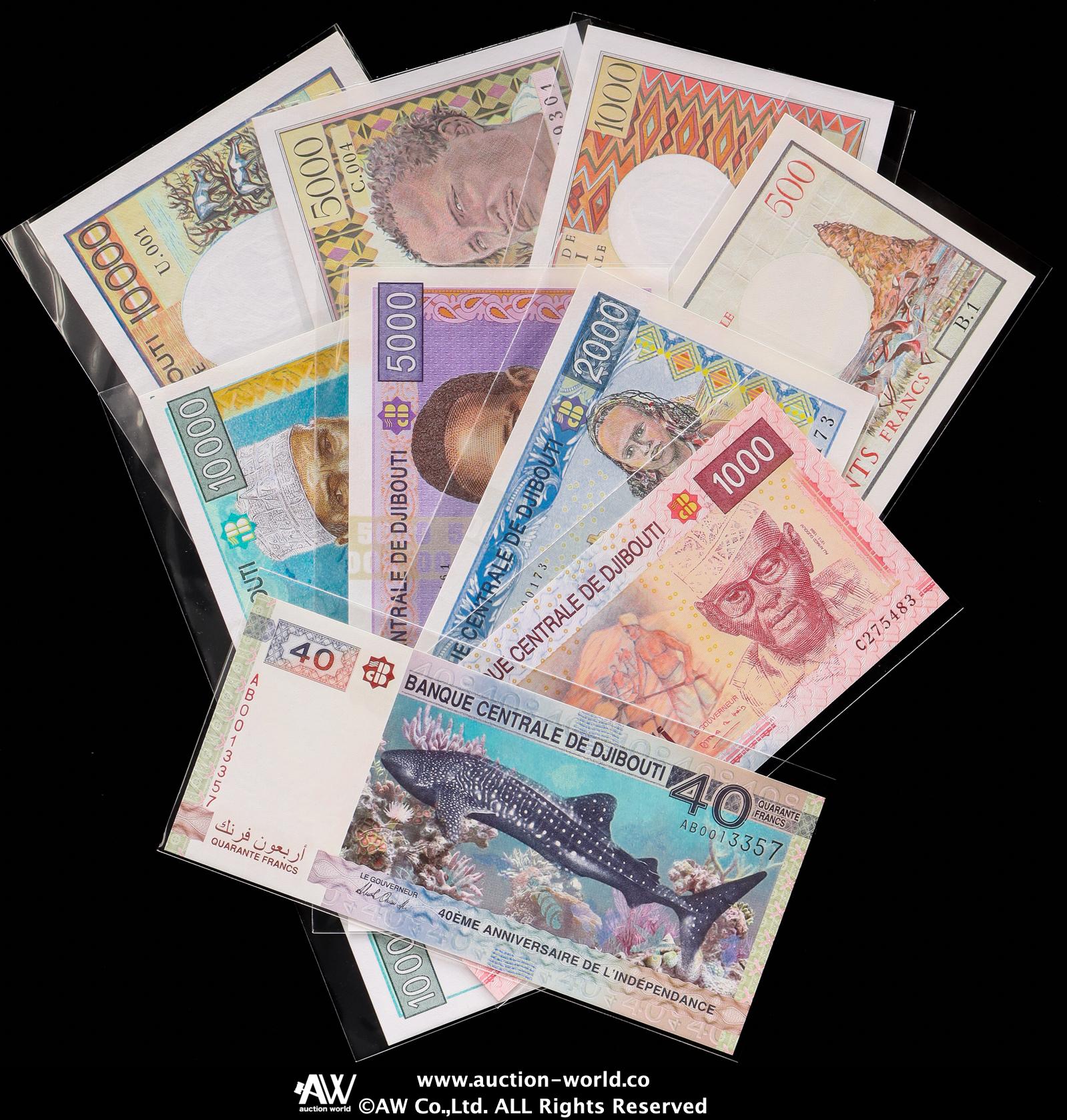 貨幣博物館 | DJIBOUTI ジブチ Lot of Banknotes 紙幣のロット UNC